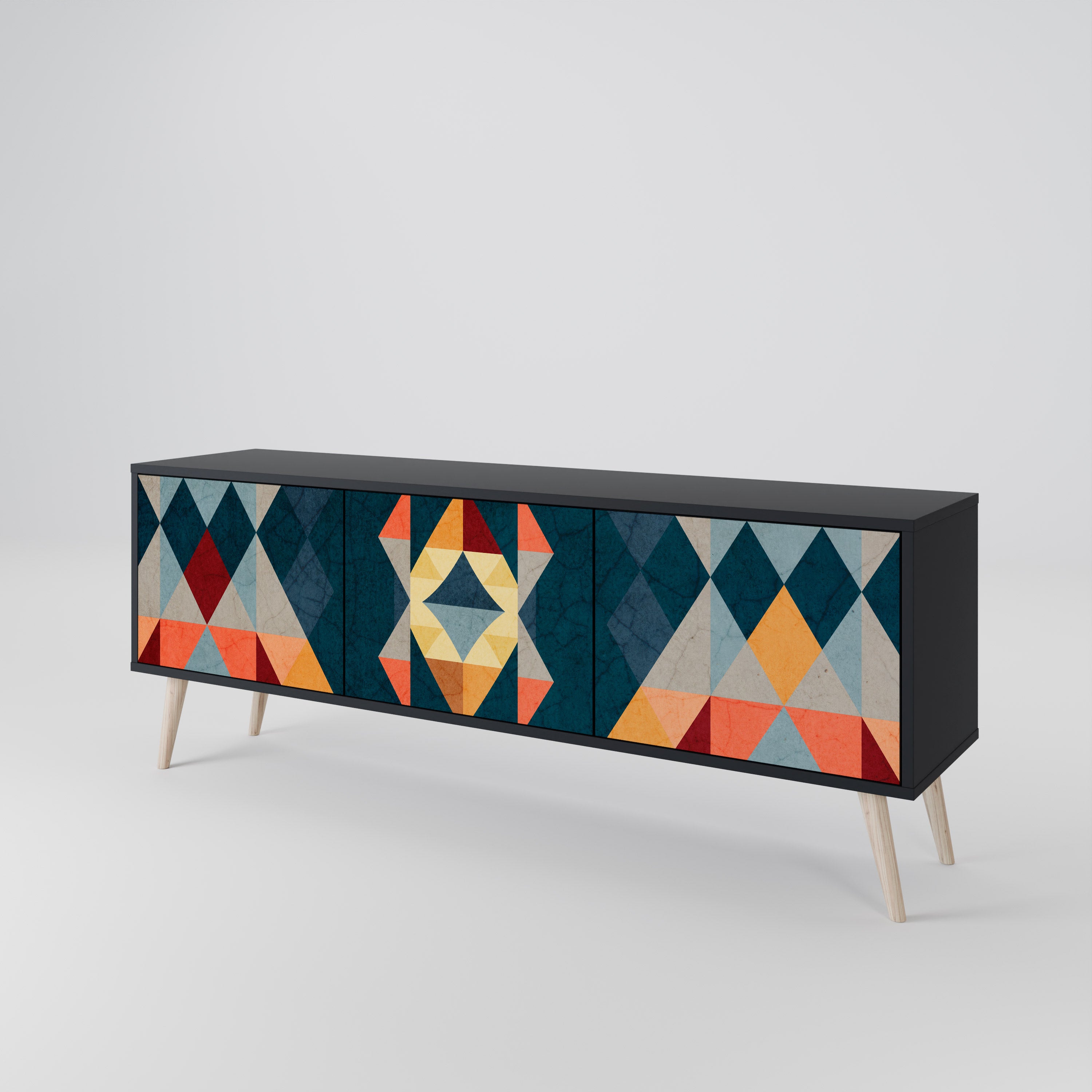 CRACKED ILLUSION Mueble de TV de 3 Puertas