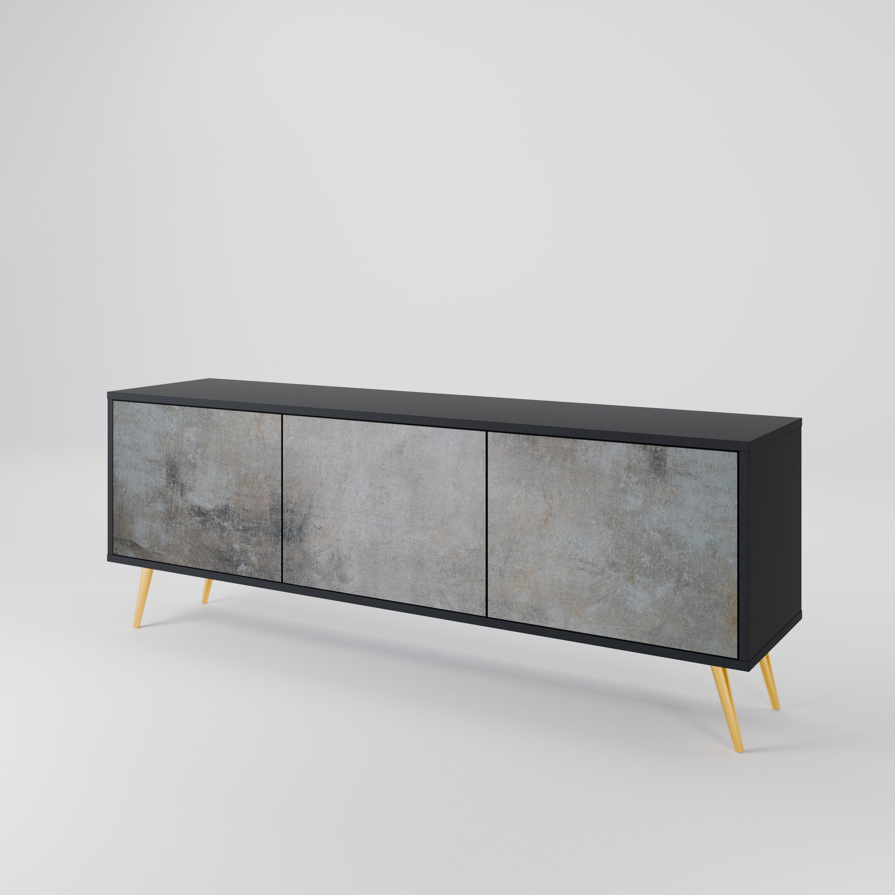 CONCRETE WALL Mueble de TV de 3 Puertas