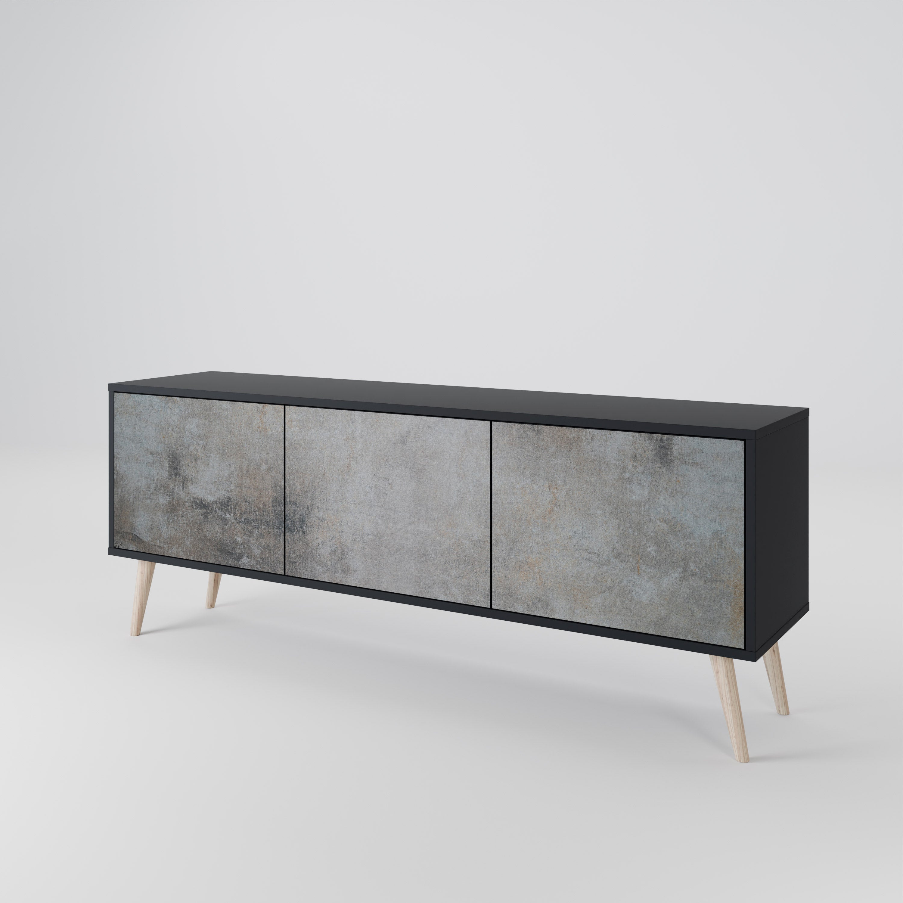 CONCRETE WALL Mueble de TV de 3 Puertas