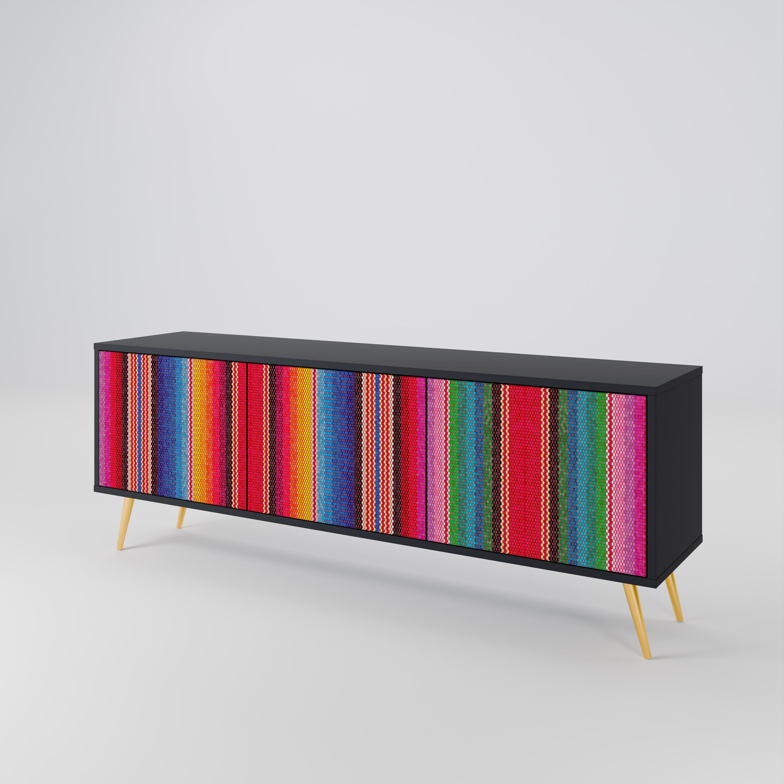 ETHNIC MEXICAN Mueble de TV de 3 Puertas