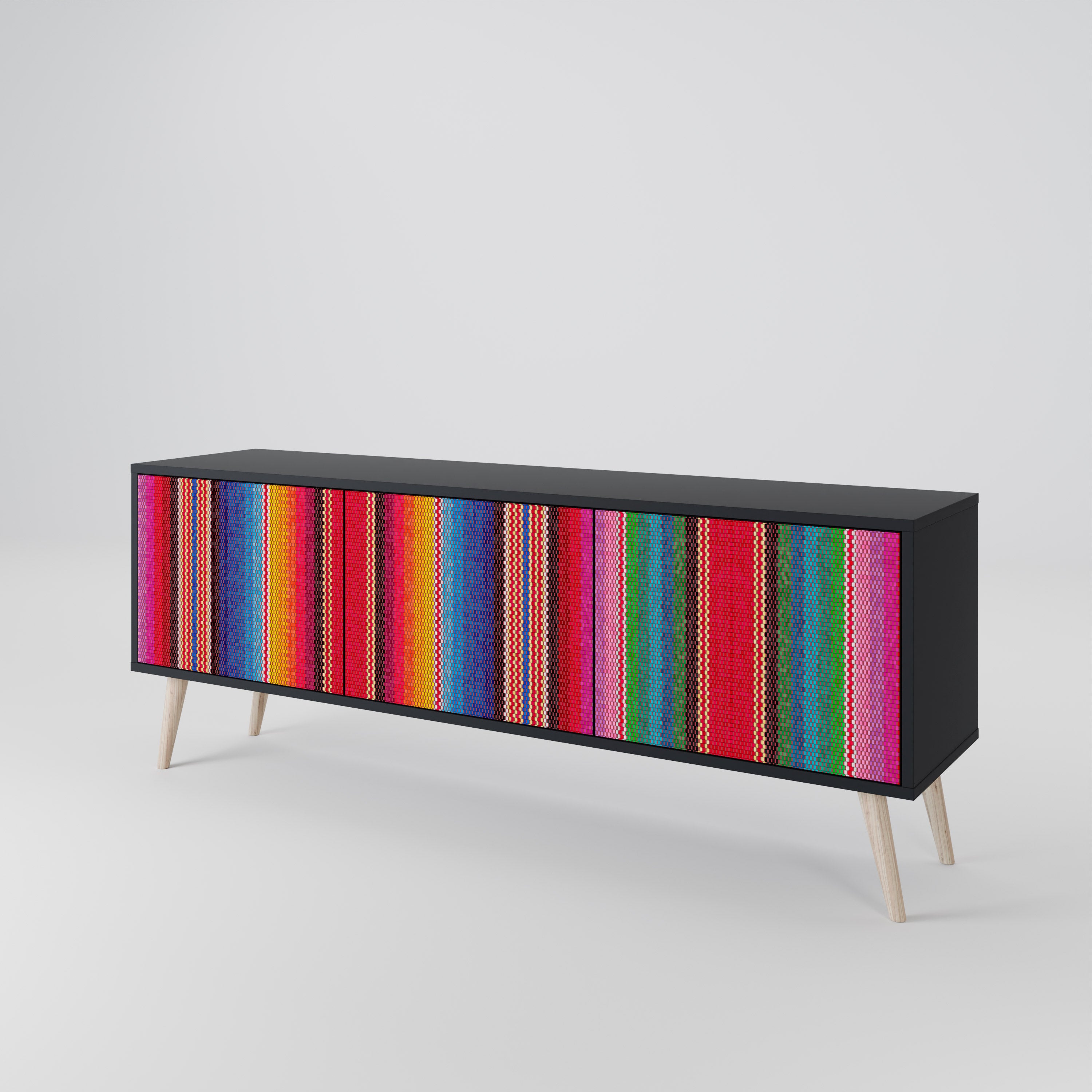 ETHNIC MEXICAN Mueble de TV de 3 Puertas