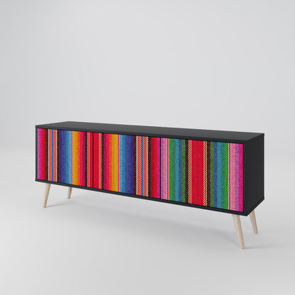 ETHNIC MEXICAN Mueble de TV de 3 Puertas