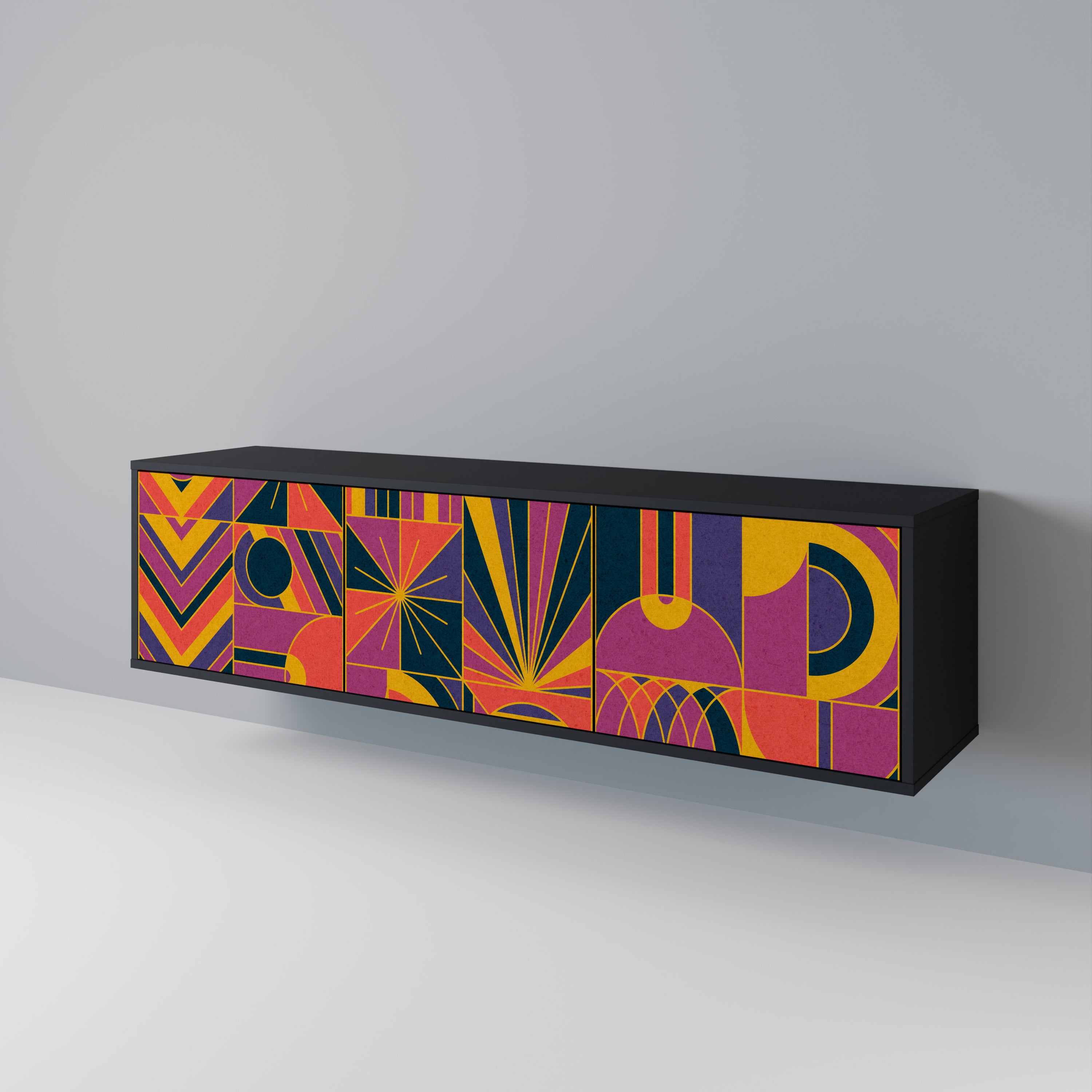 ELECTRIC PATTERNS Mueble de TV de 3 Puertas