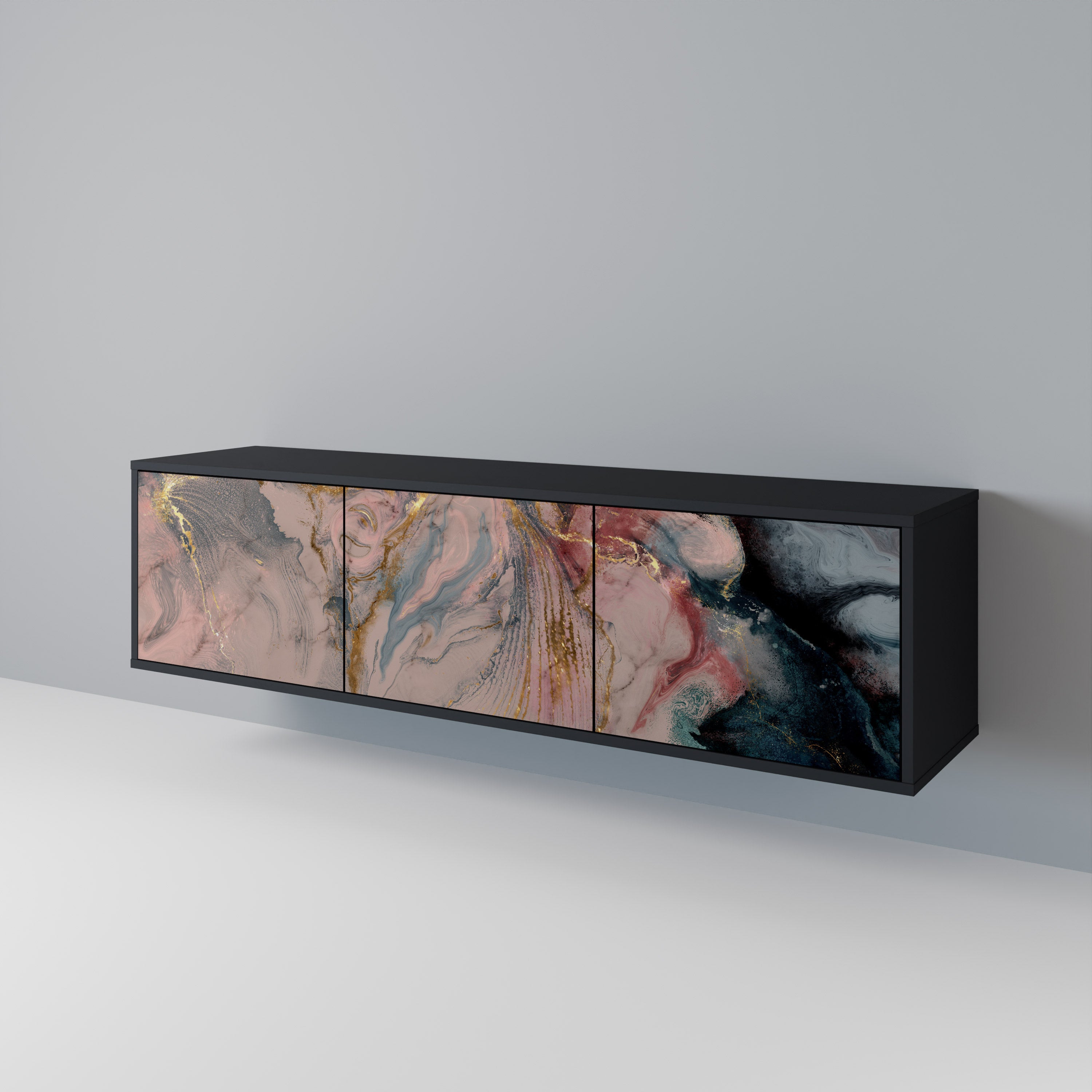 GILDED SWIRLS Mueble de TV de 3 Puertas