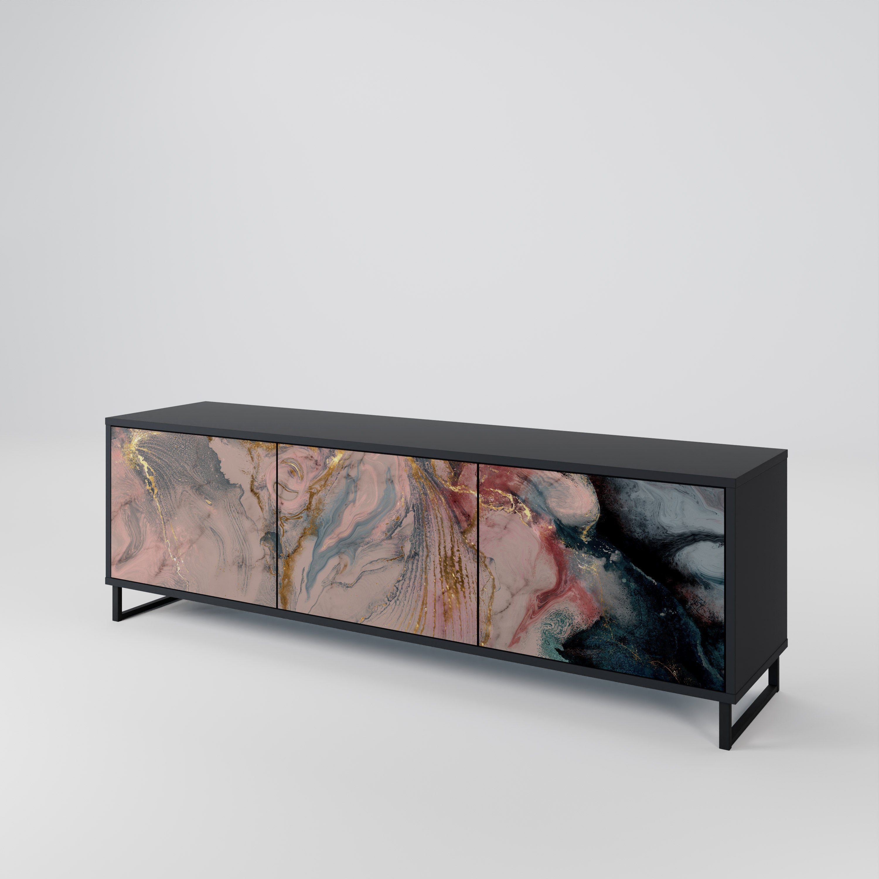 GILDED SWIRLS Mueble de TV de 3 Puertas