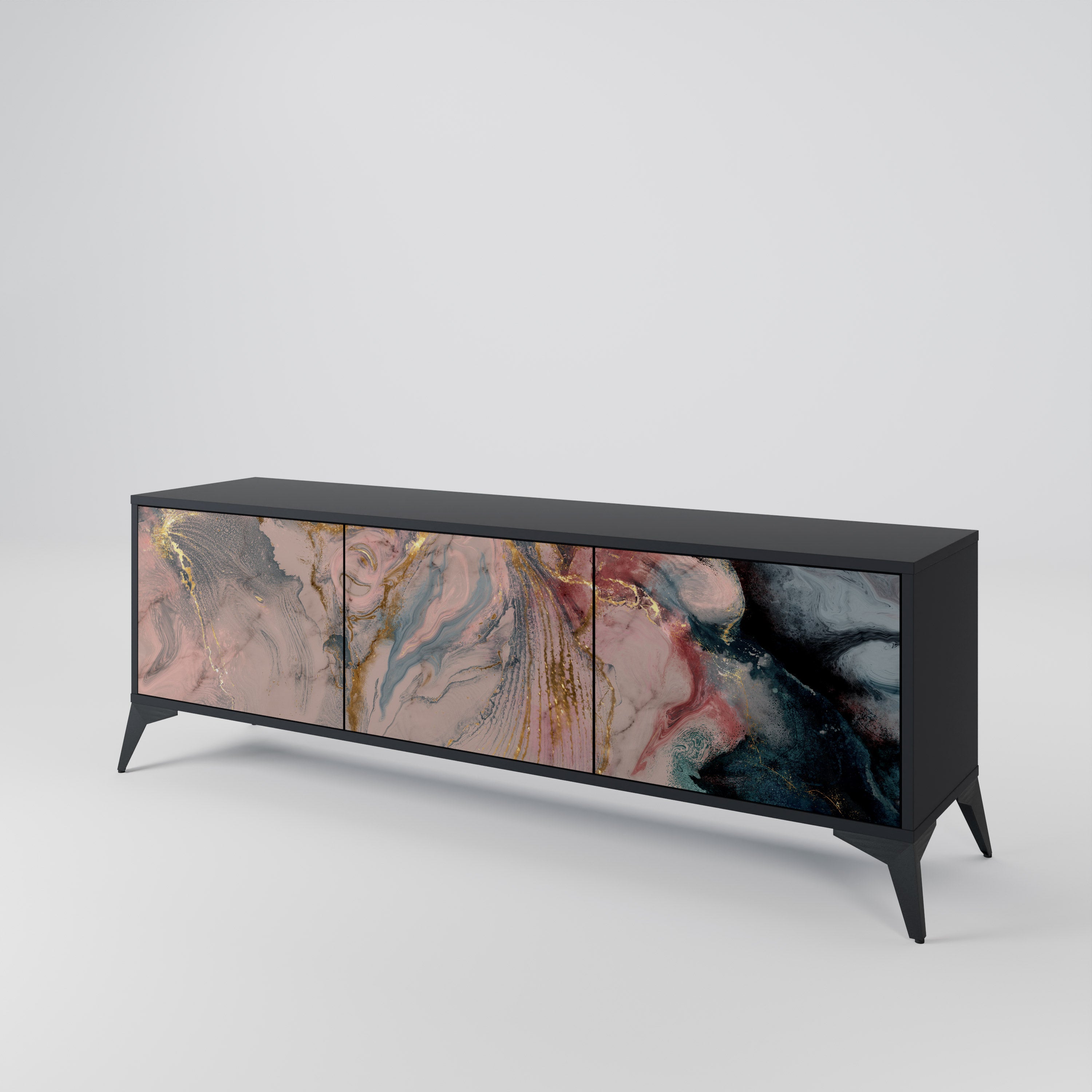 GILDED SWIRLS Mueble de TV de 3 Puertas