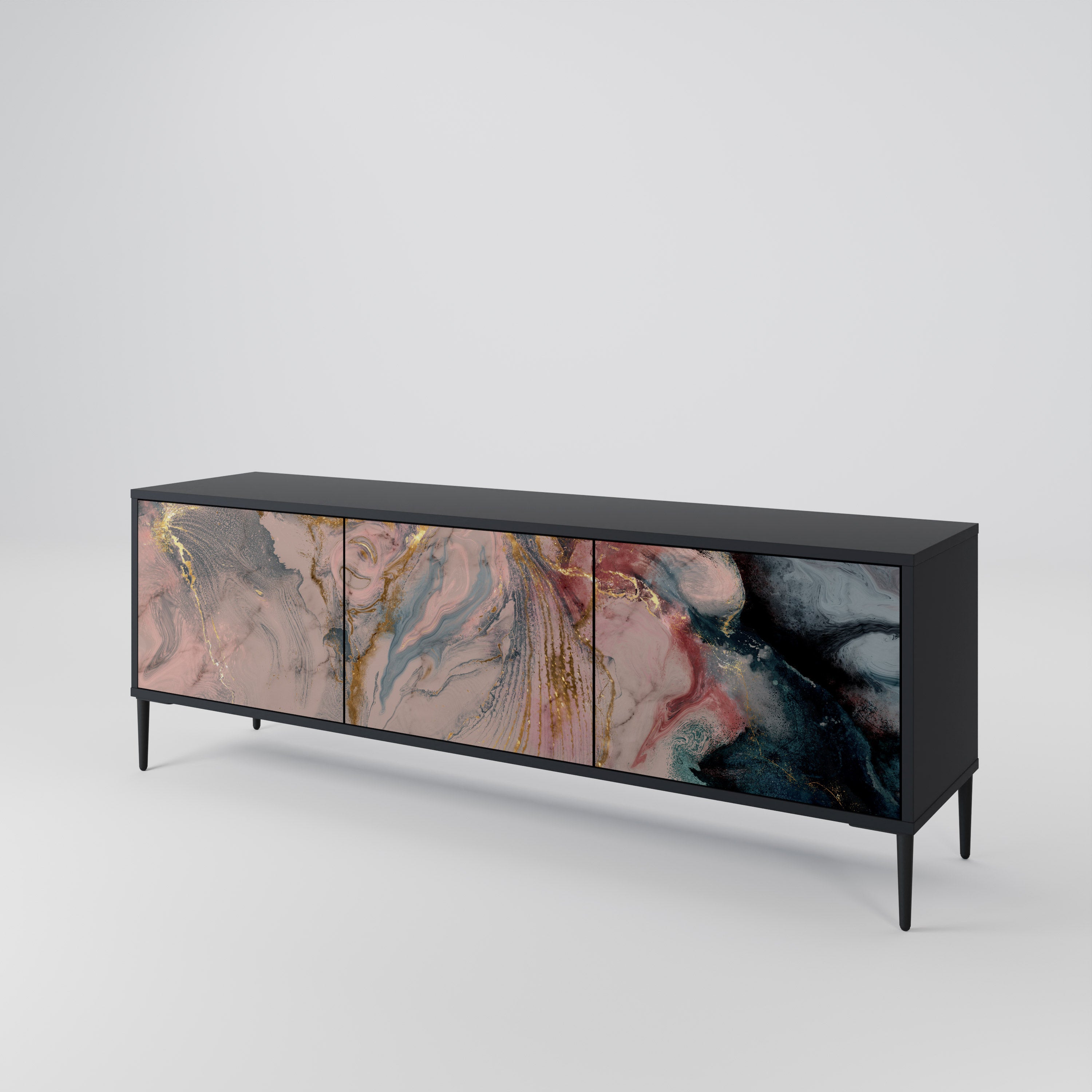GILDED SWIRLS Mueble de TV de 3 Puertas