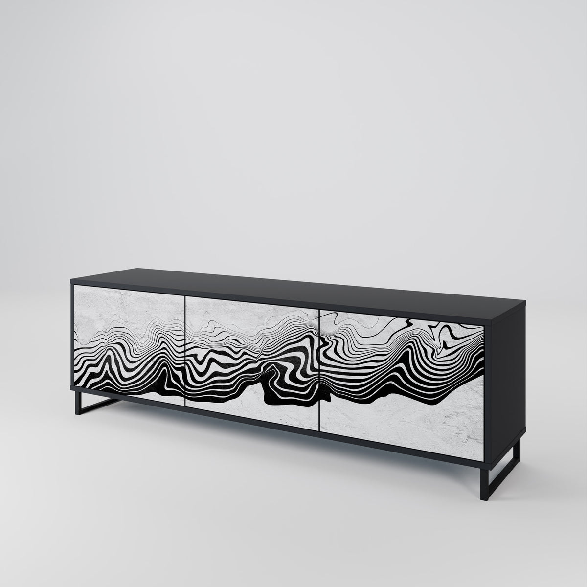 MONOCHROME MIRAGE TV-bänk med 3 dörrar