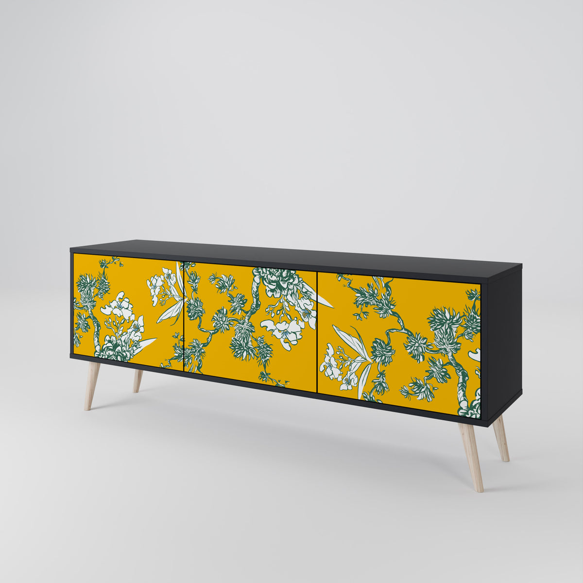 YELLOW CHINOISERIE Έπιπλο τηλεόρασης 3-θυρών