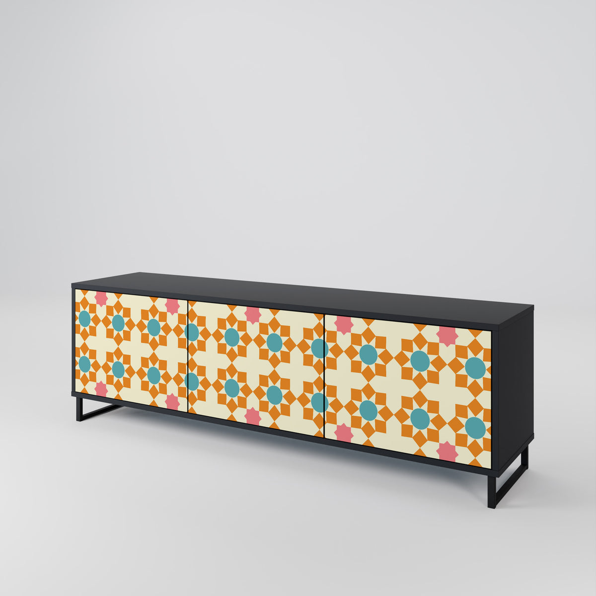 FLORAL DECOR Έπιπλο τηλεόρασης 3-θυρών