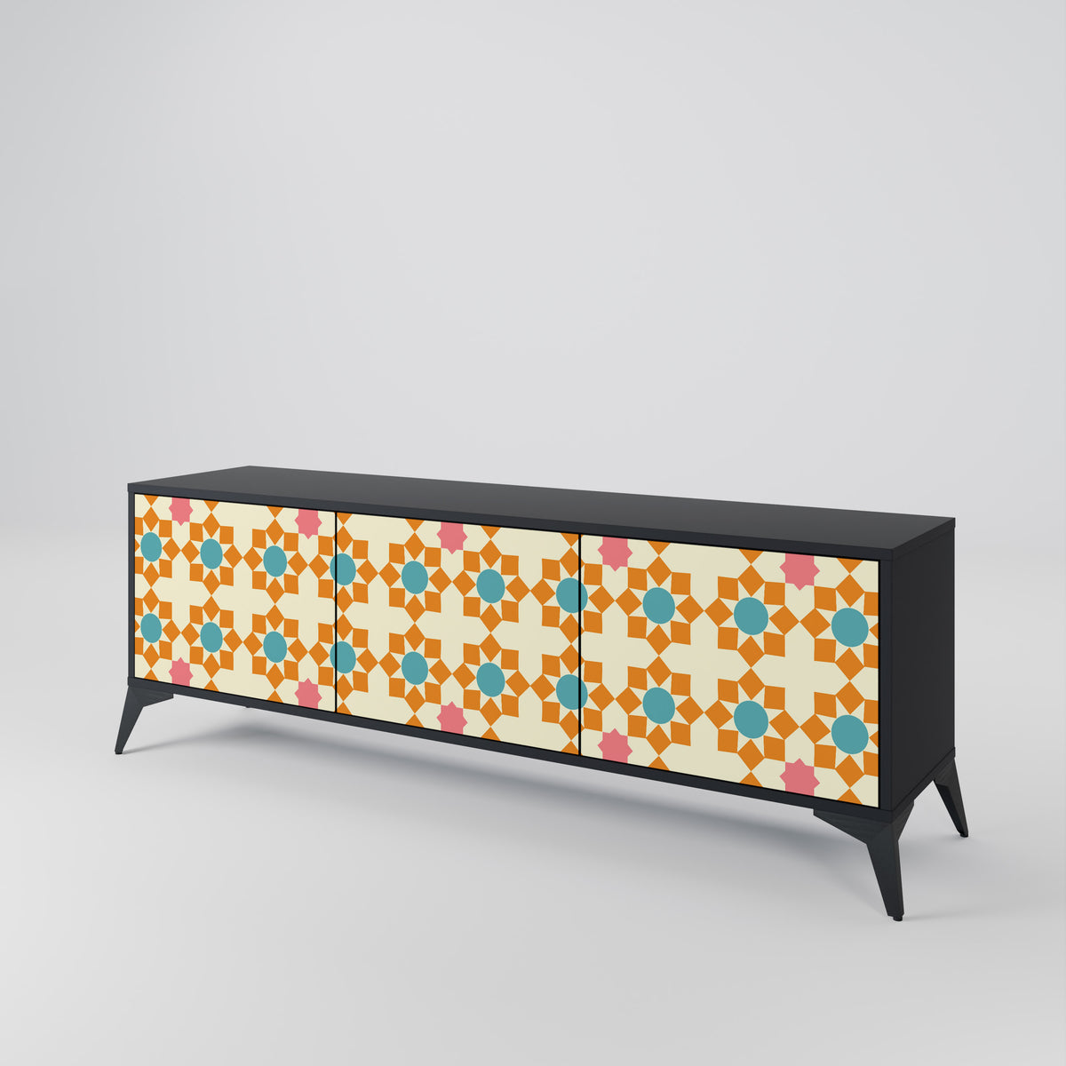 FLORAL DECOR Έπιπλο τηλεόρασης 3-θυρών