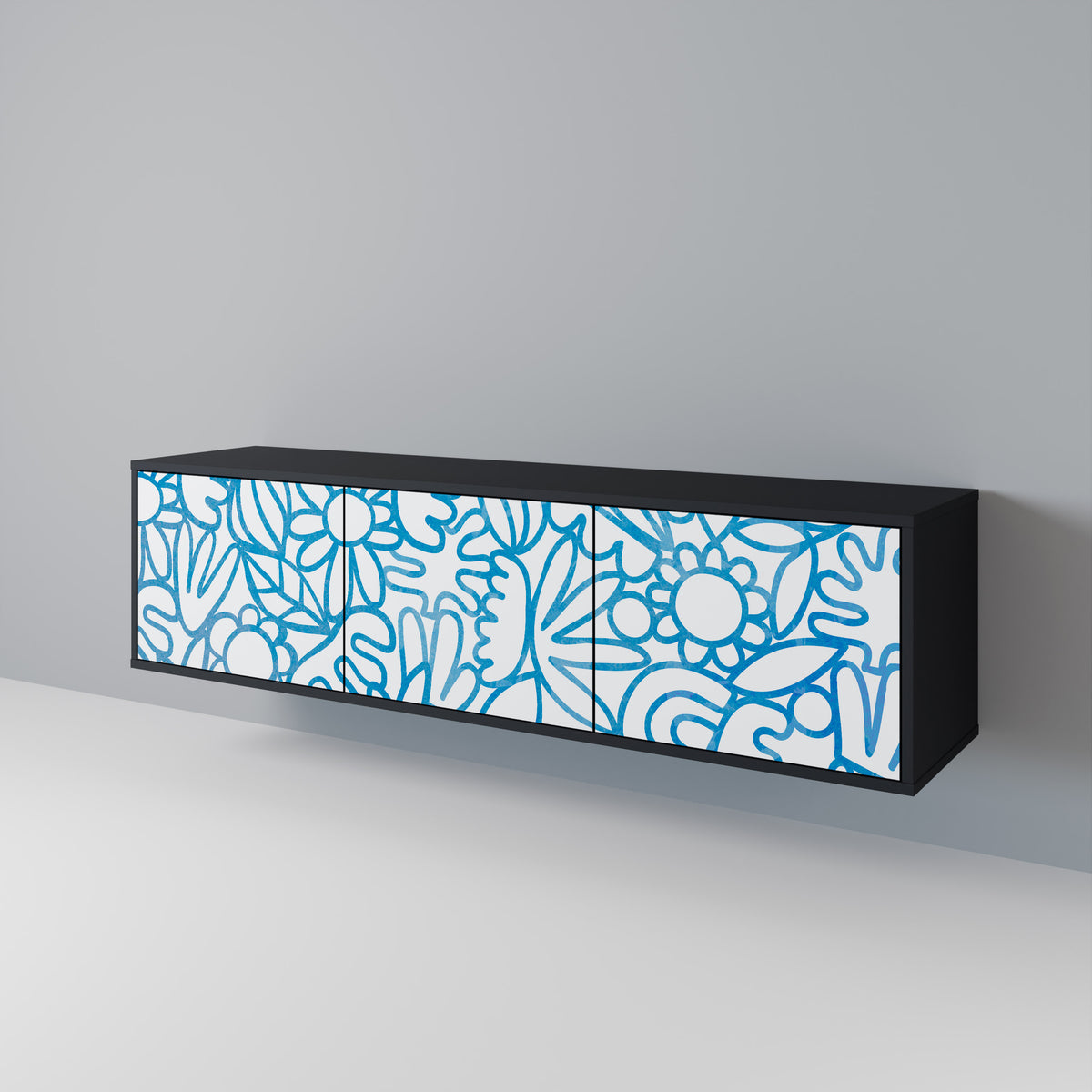 BLOOMY MORNING 3-Door TV Cabinet