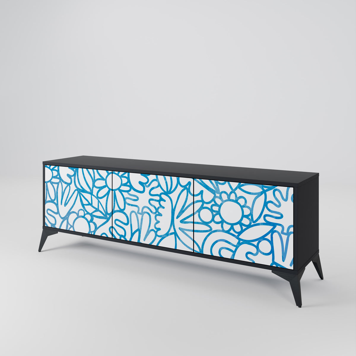 BLOOMY MORNING 3-Door TV Cabinet