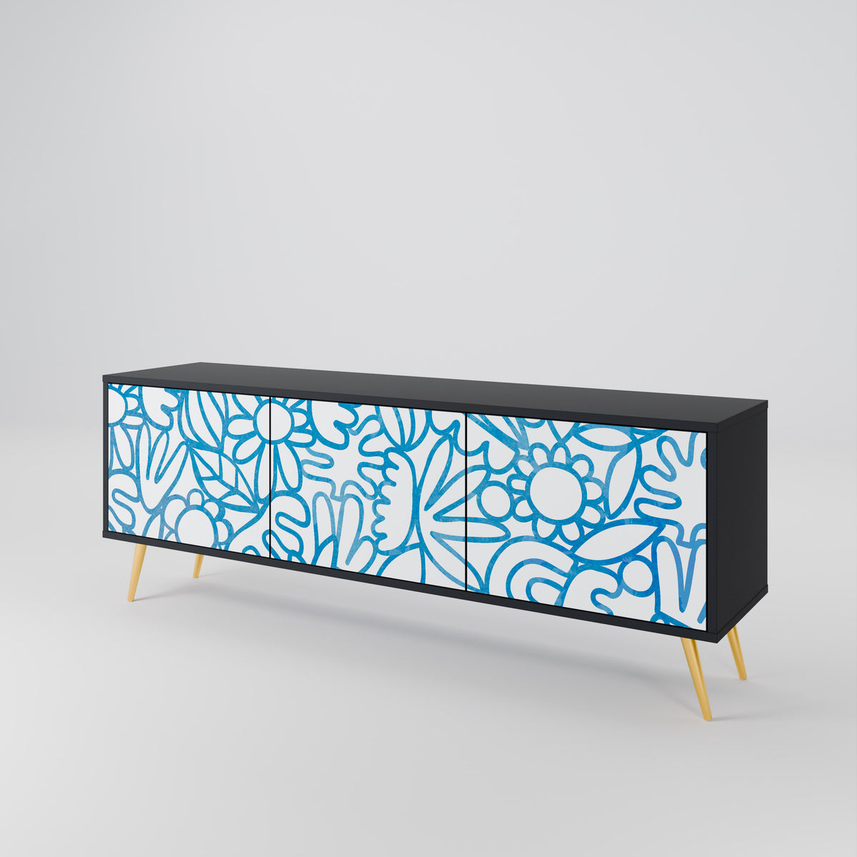 BLOOMY MORNING 3-Door TV Cabinet