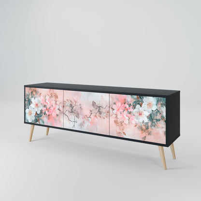 Mobile TV CHERRY BLOSSOM a 3 ante in finitura nera