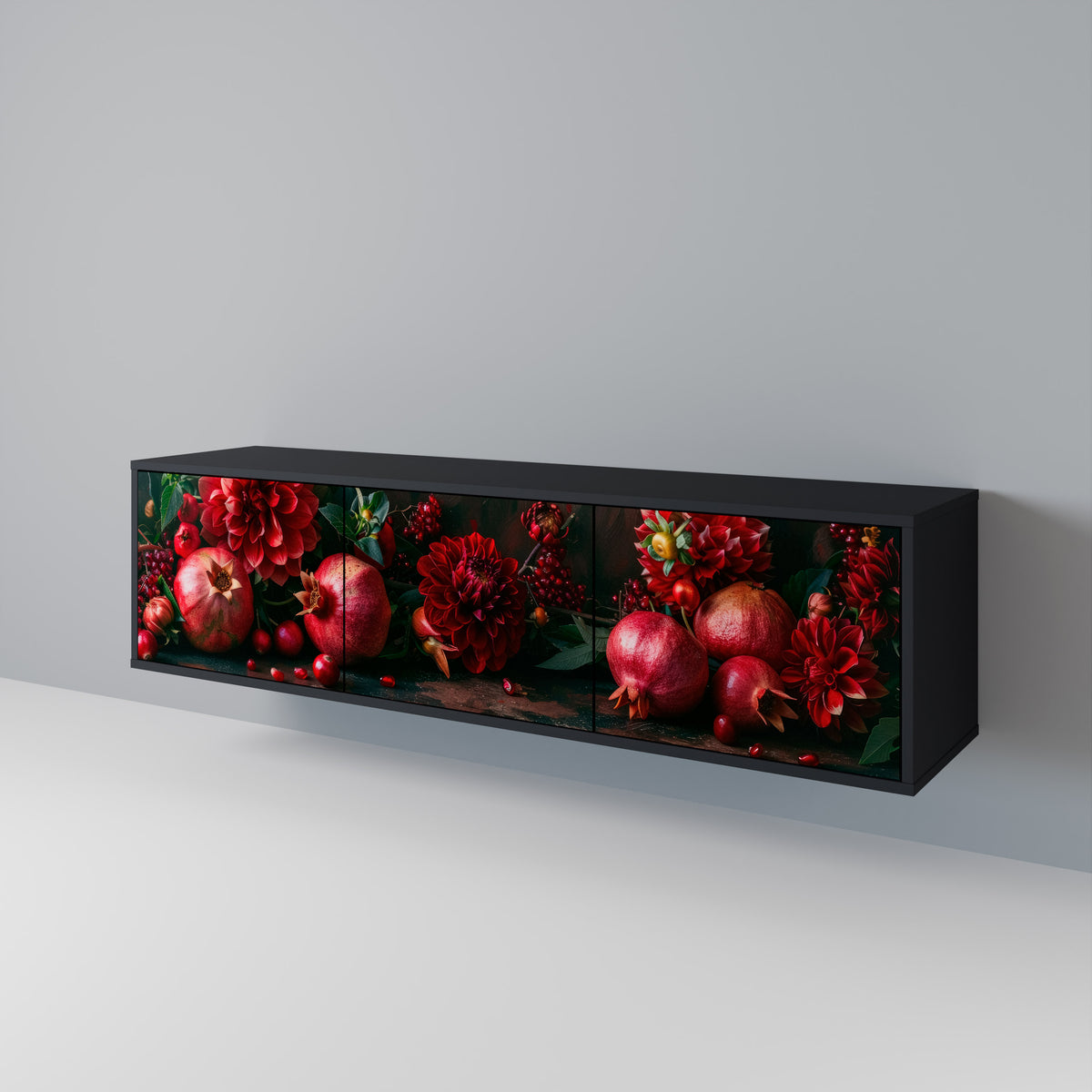 DAHLIAS AND POMEGRANATES Móvel de TV de 3 Portas