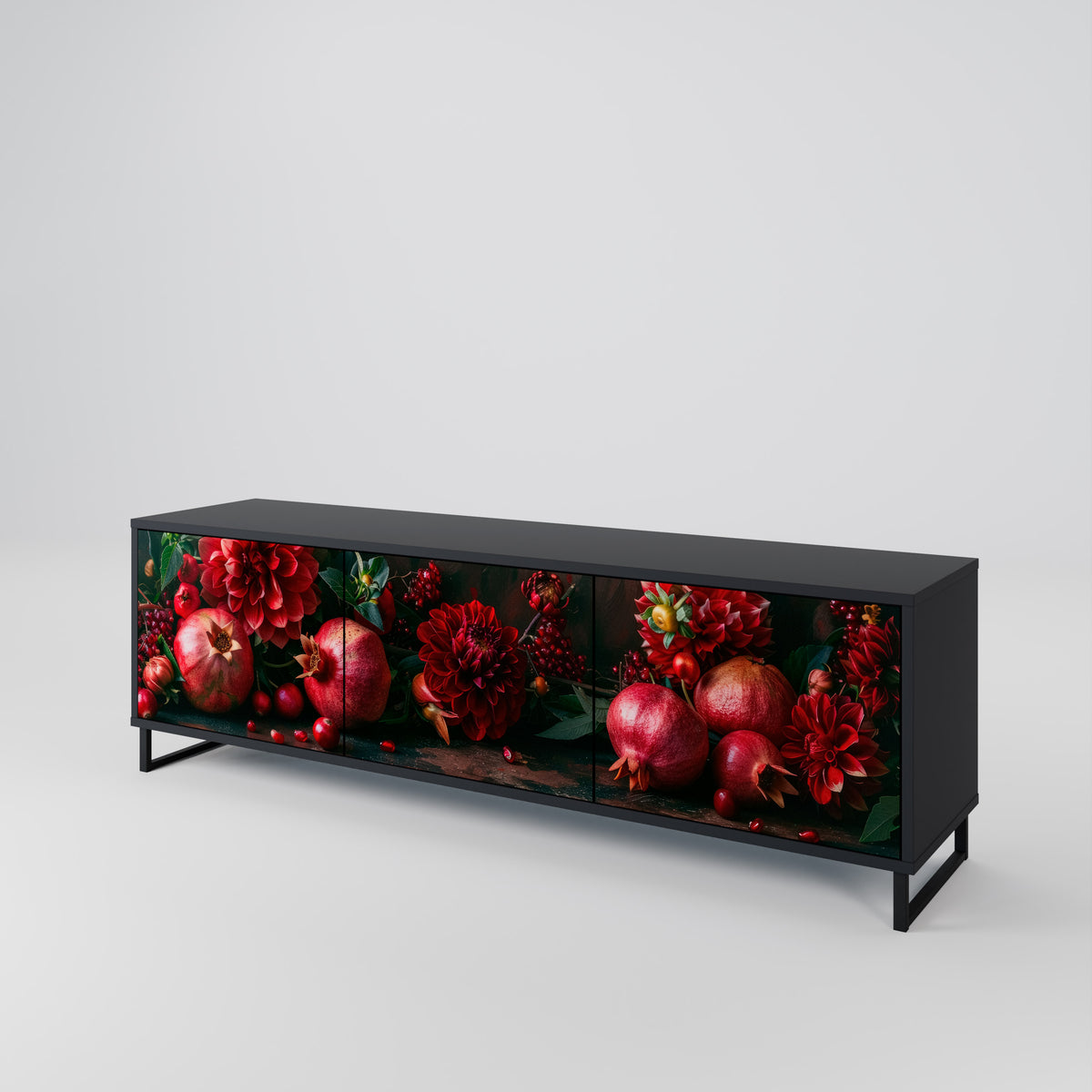 DAHLIAS AND POMEGRANATES Móvel de TV de 3 Portas