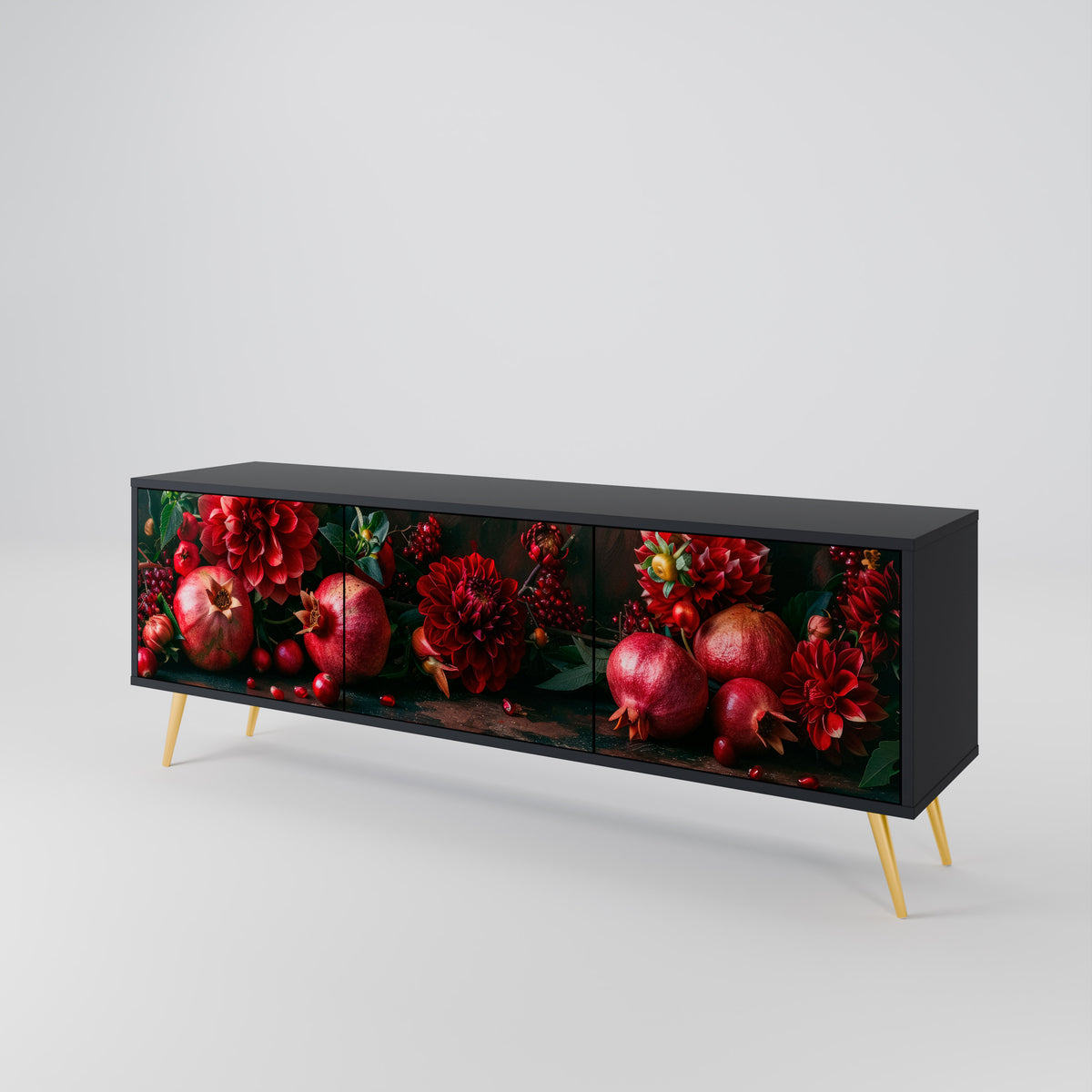 DAHLIAS AND POMEGRANATES Móvel de TV de 3 Portas