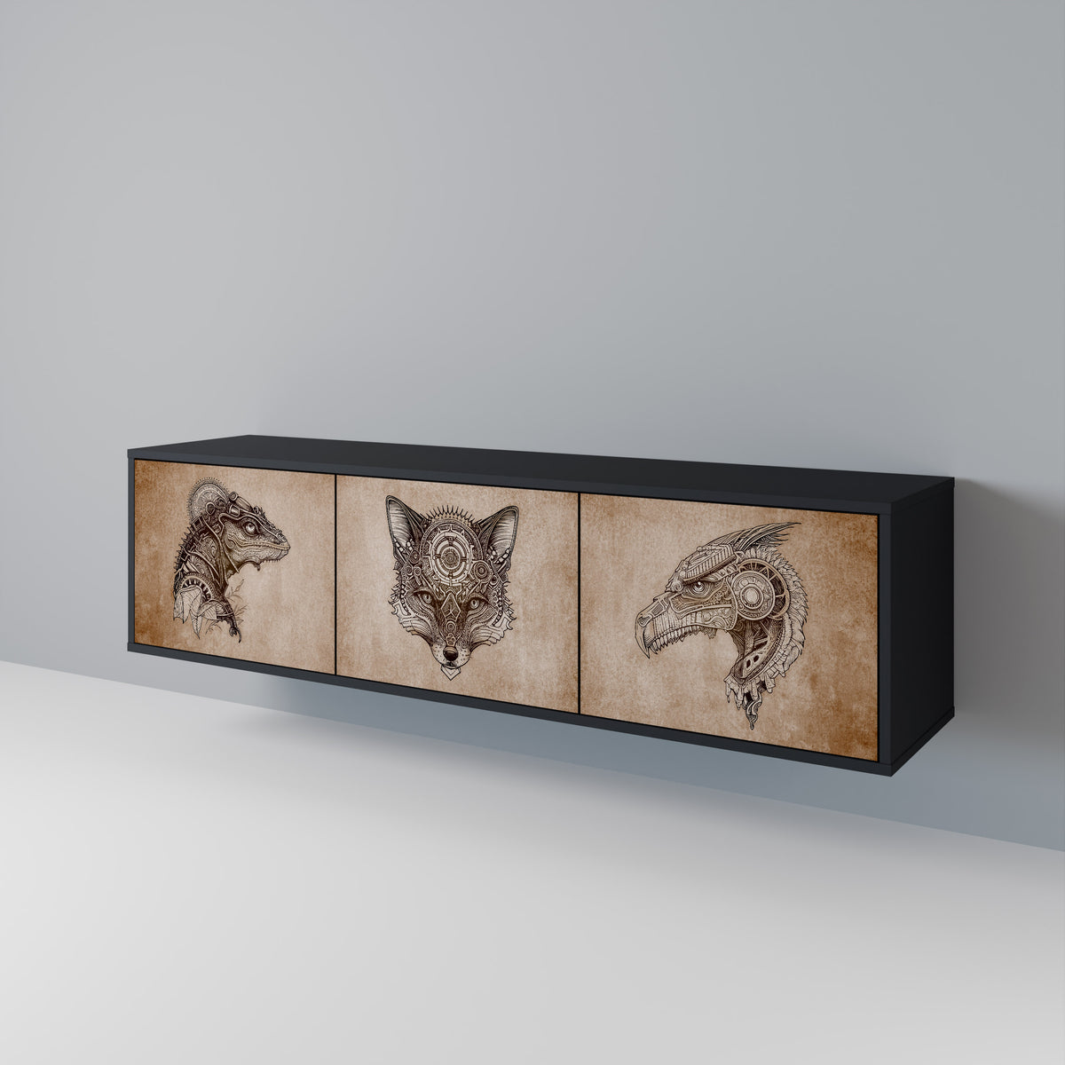 STEAMPUNK CLAN 3-türiges TV-Lowboard