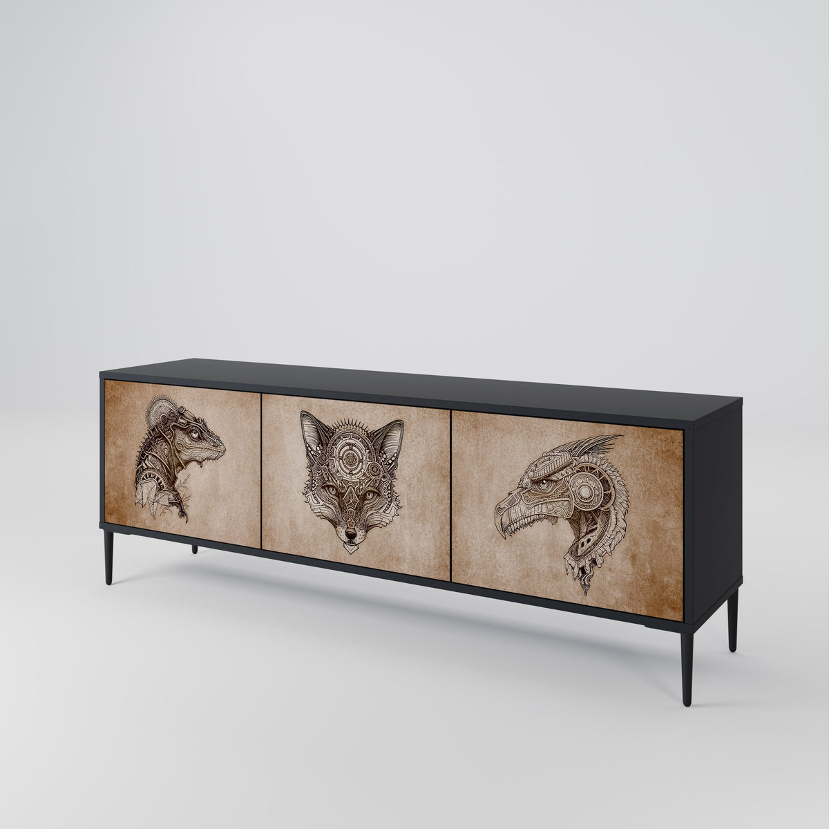 STEAMPUNK CLAN 3-türiges TV-Lowboard