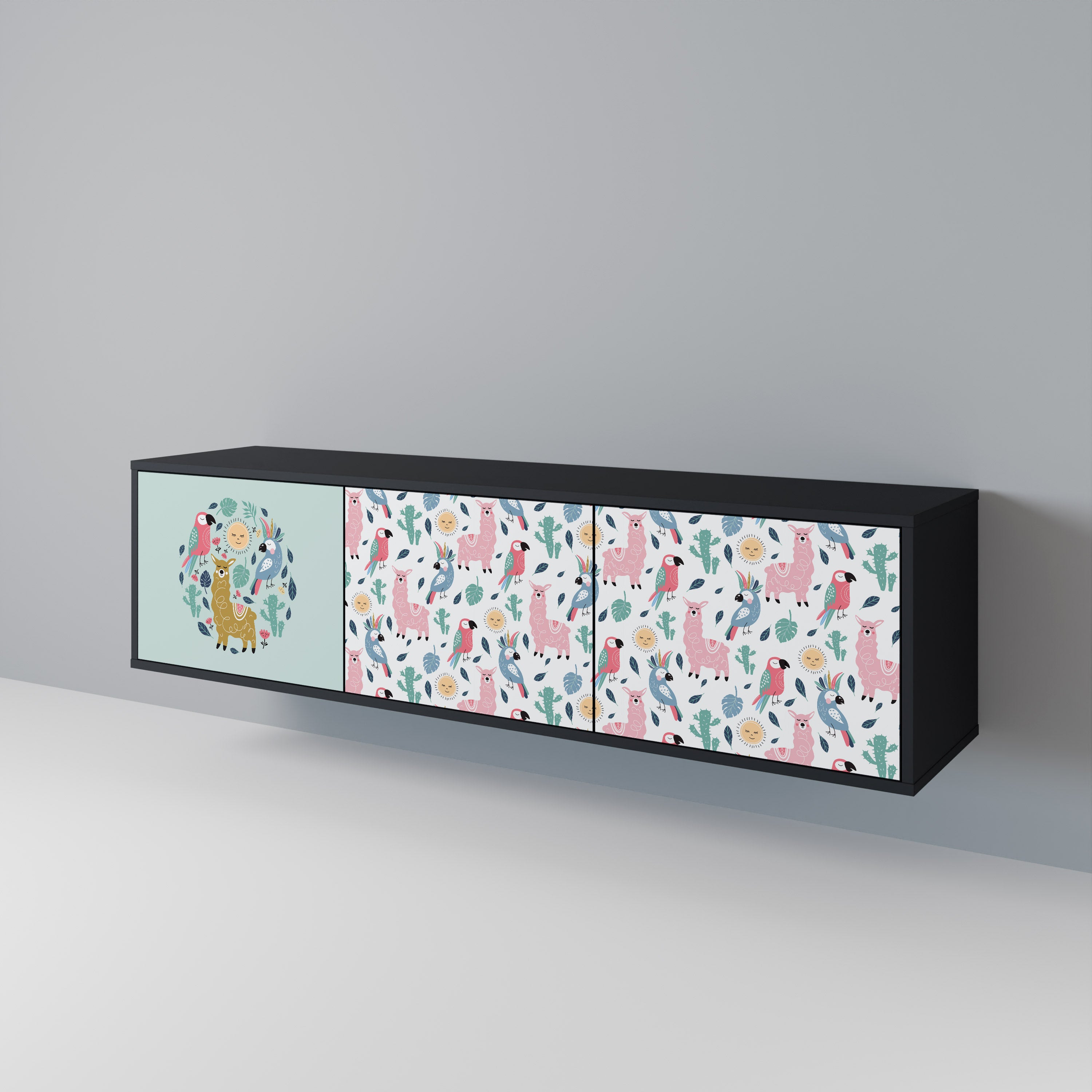 COLORFUL ALPACAS 3-Door TV Cabinet