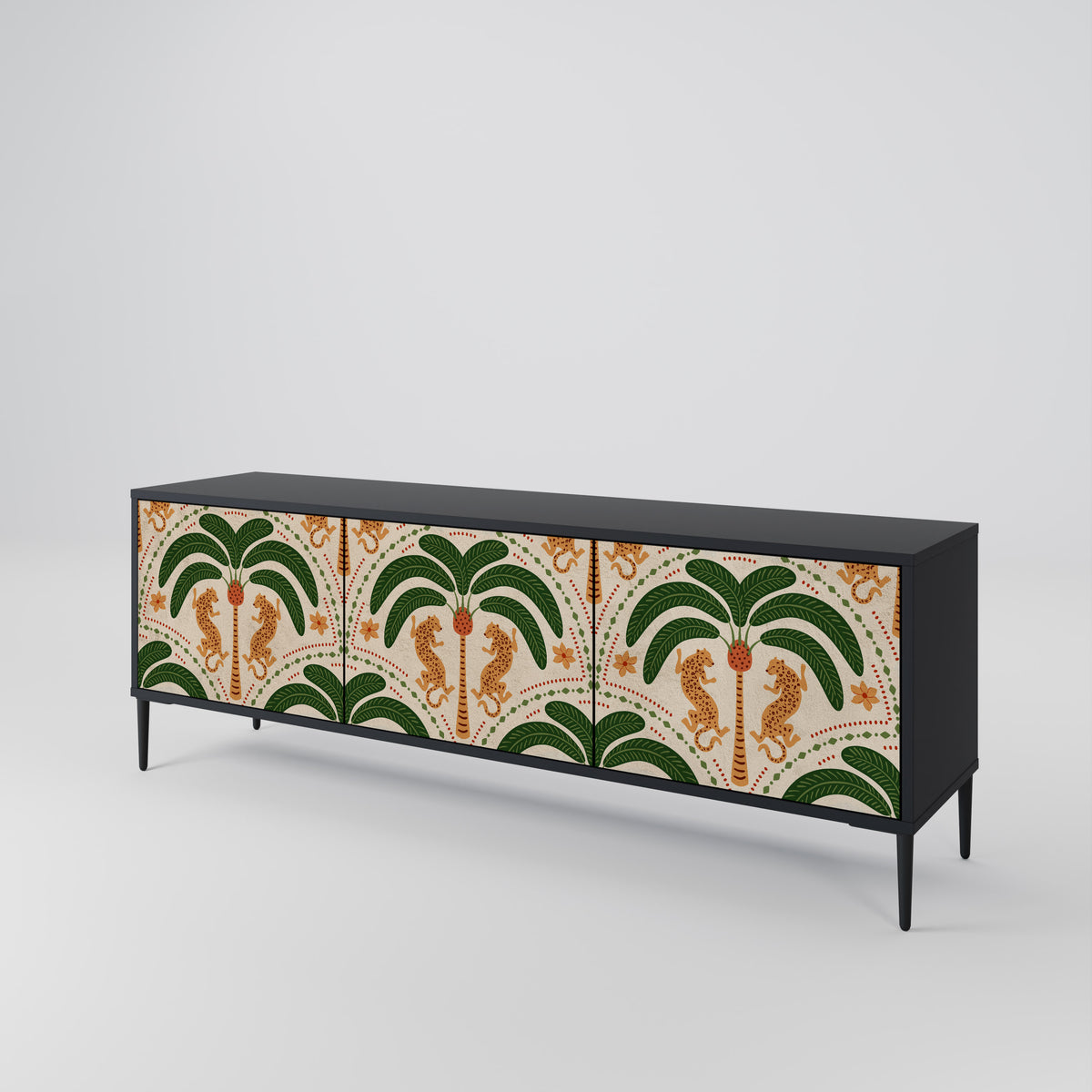 DANCING PREDATORS 3-türiges TV-Lowboard