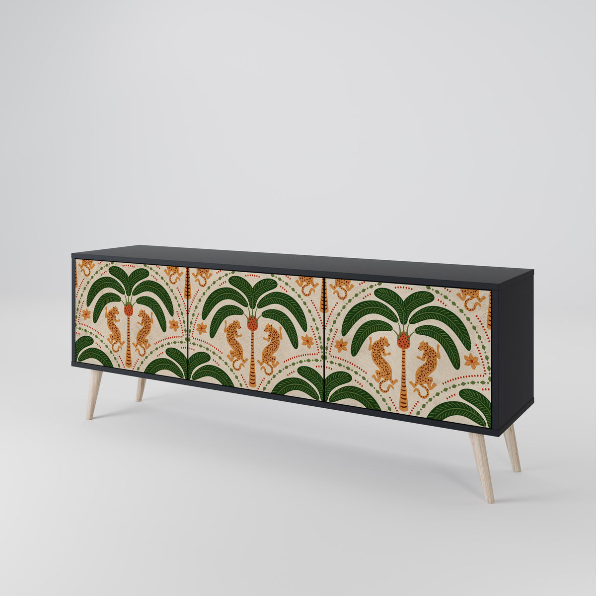 DANCING PREDATORS 3-türiges TV-Lowboard