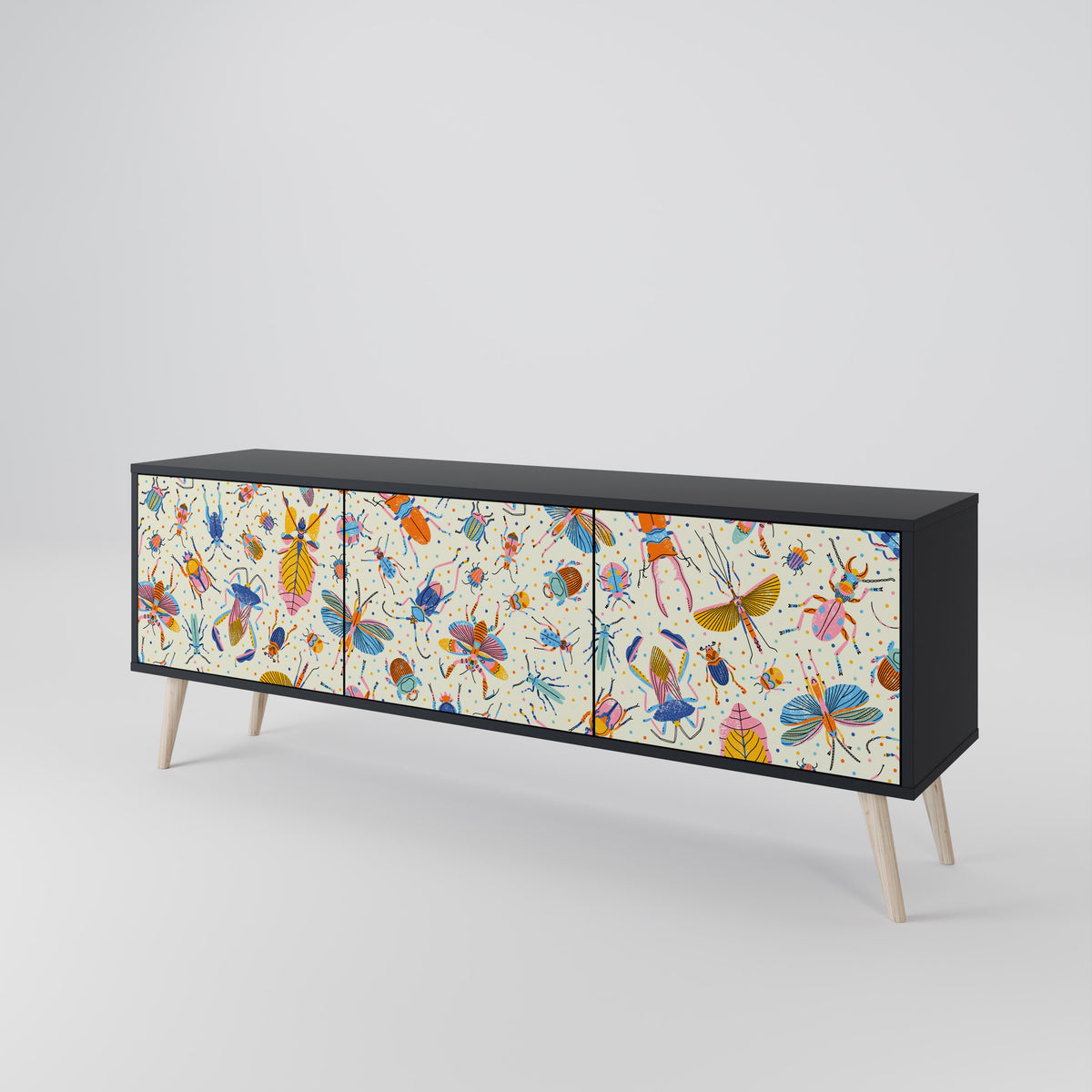 COLORFUL INSECTS Mueble de TV de 3 Puertas