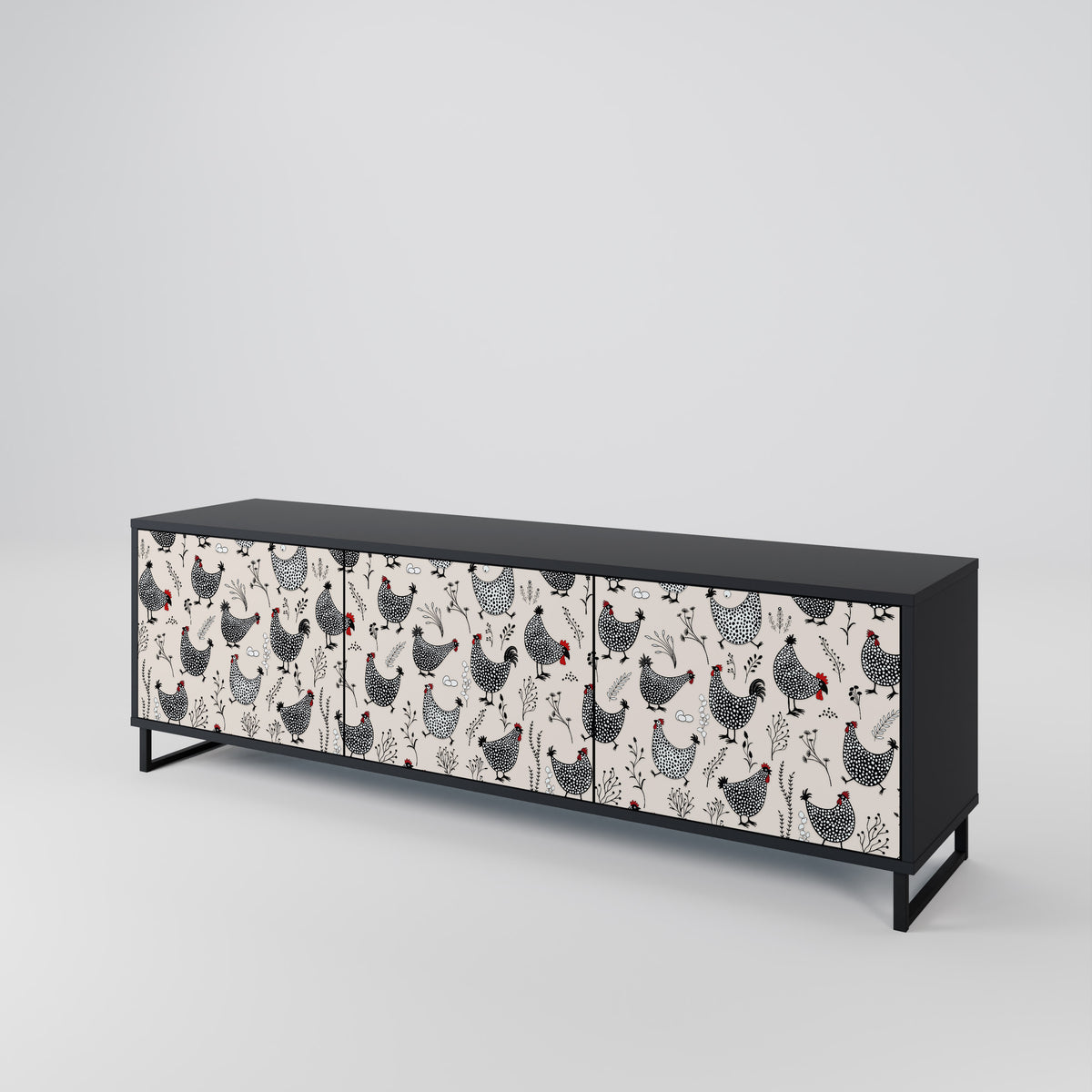 HAPPY HENS 3-türiges TV-Lowboard