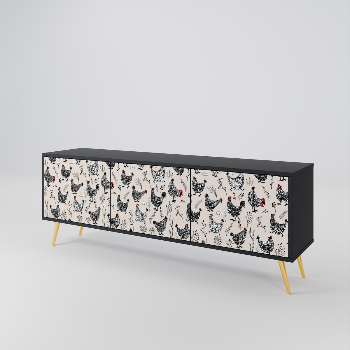 HAPPY HENS Mueble de TV de 3 Puertas