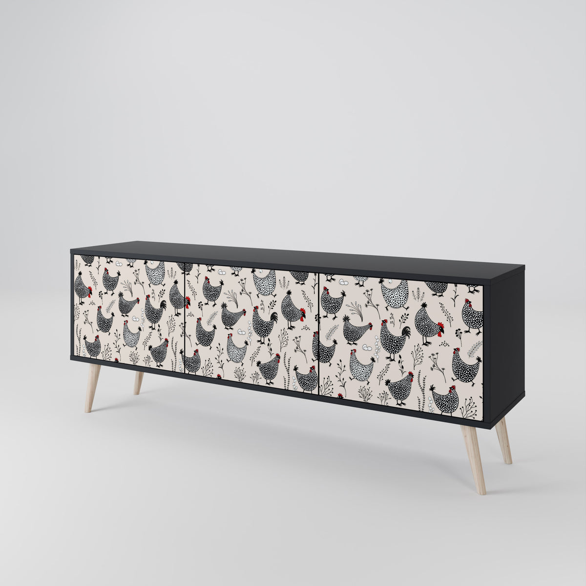 HAPPY HENS Mueble de TV de 3 Puertas