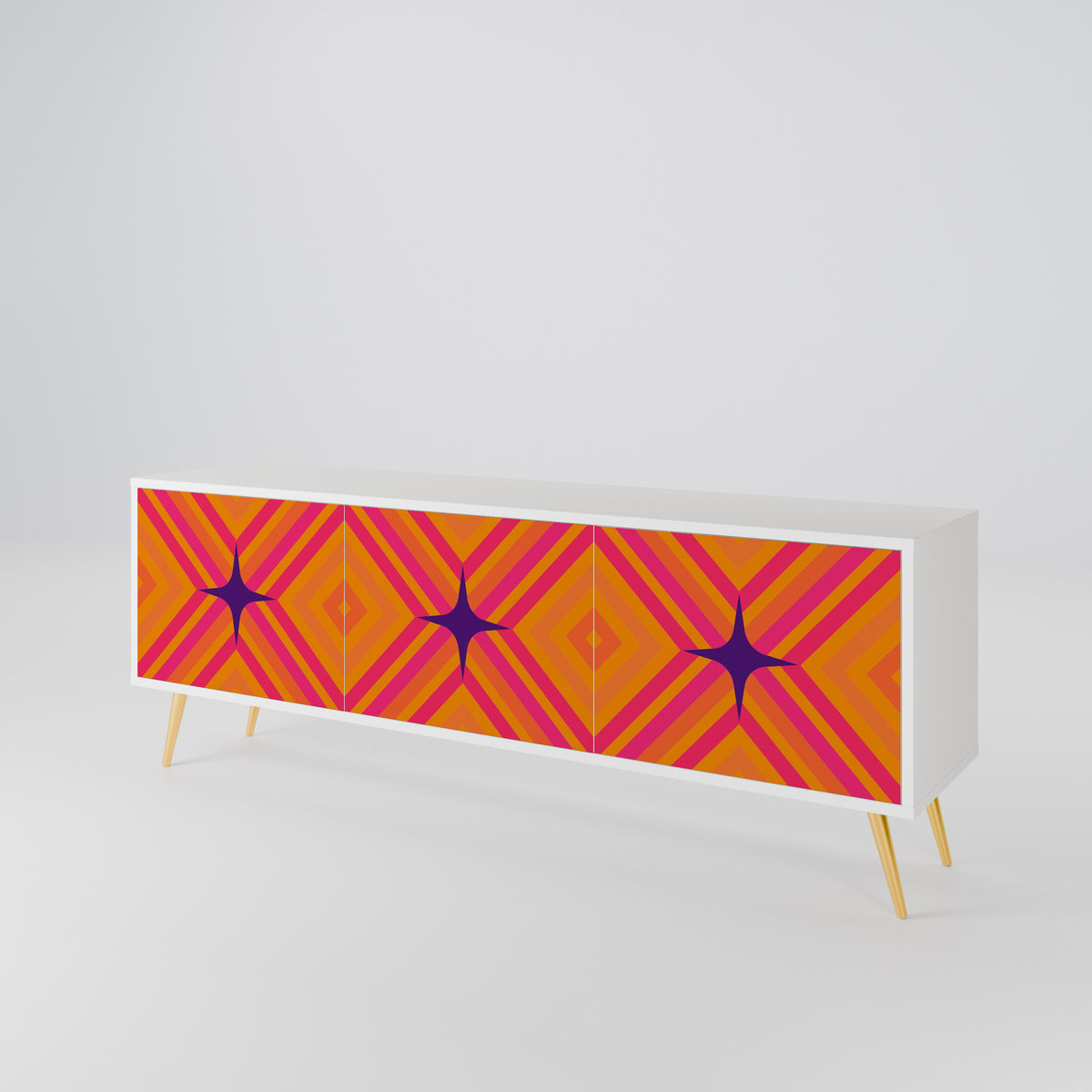 GEOMETRIC BRILLIANCE Έπιπλο τηλεόρασης 3-θυρών