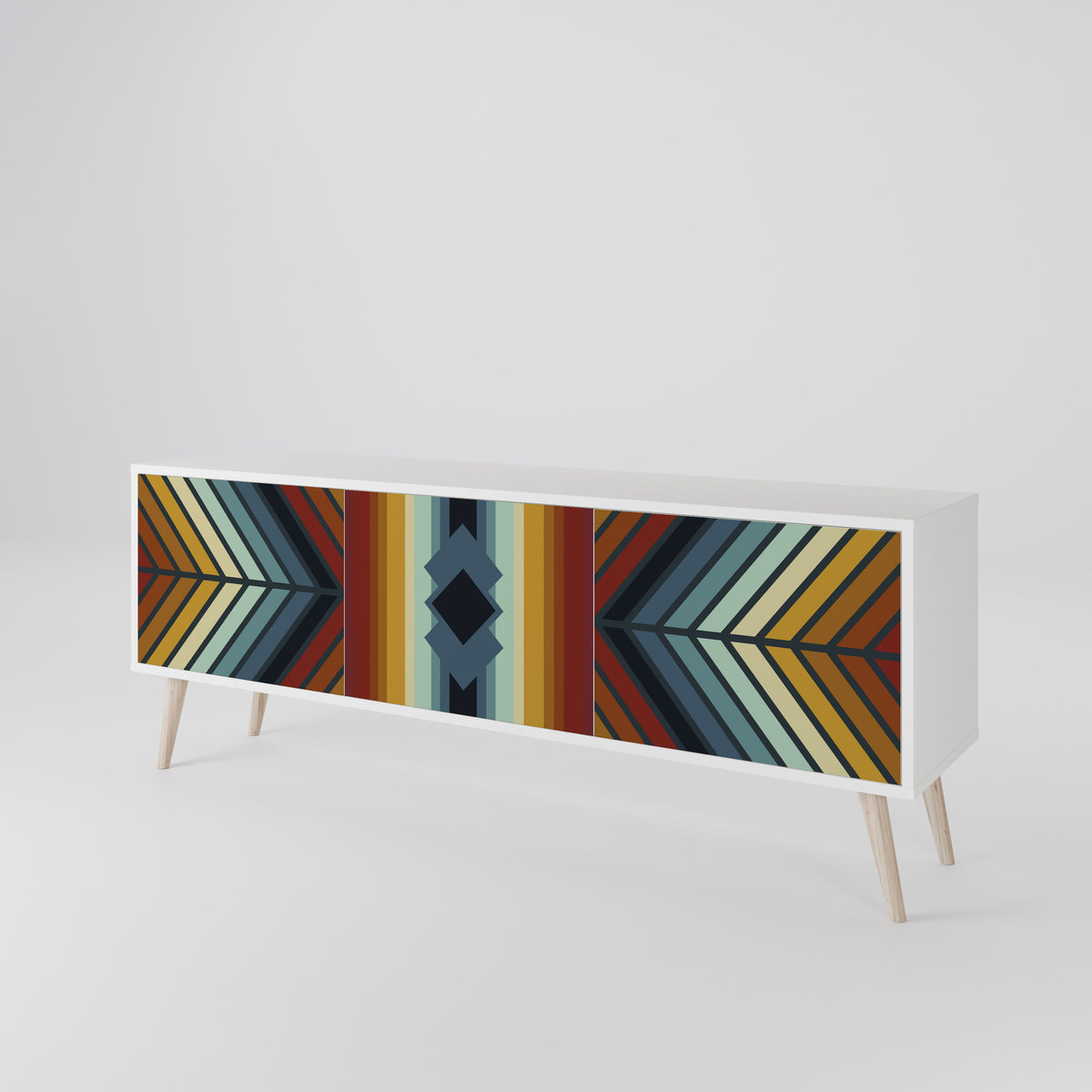 INDIGENOUS ZIGZAG Třídveřový TV stolek