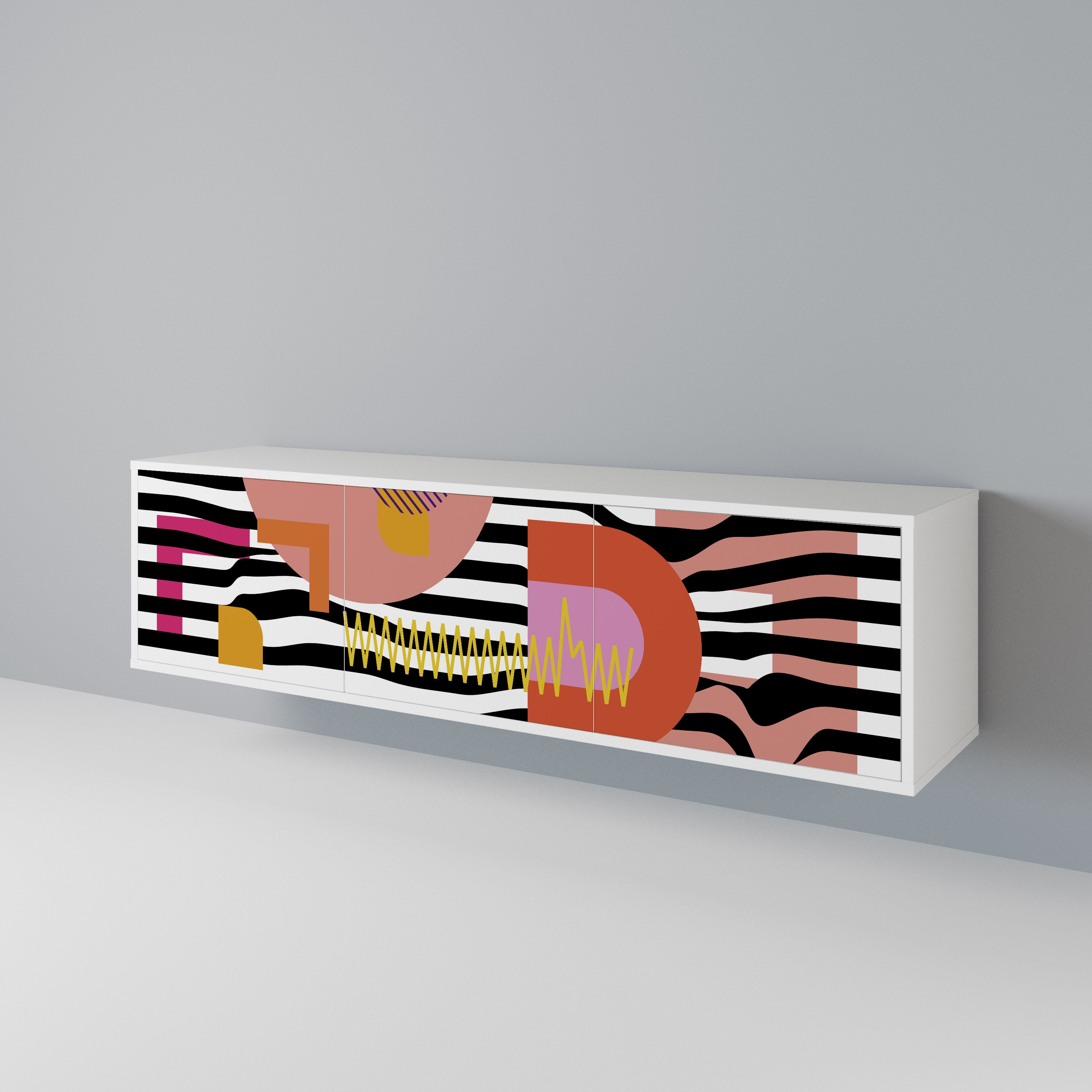 CHROMATIC ABSTRACT 3-Door TV Cabinet