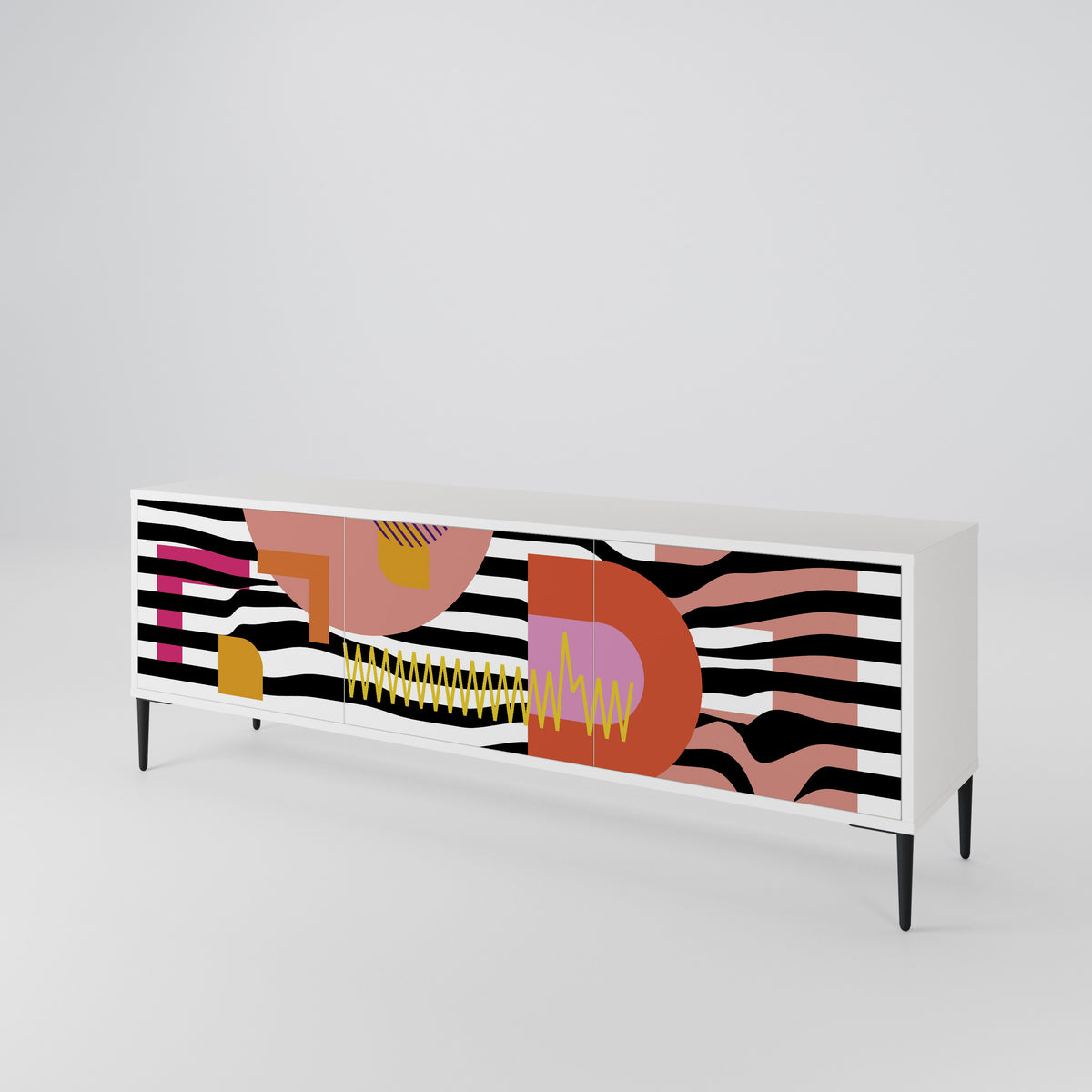 CHROMATIC ABSTRACT 3-türiges TV-Lowboard