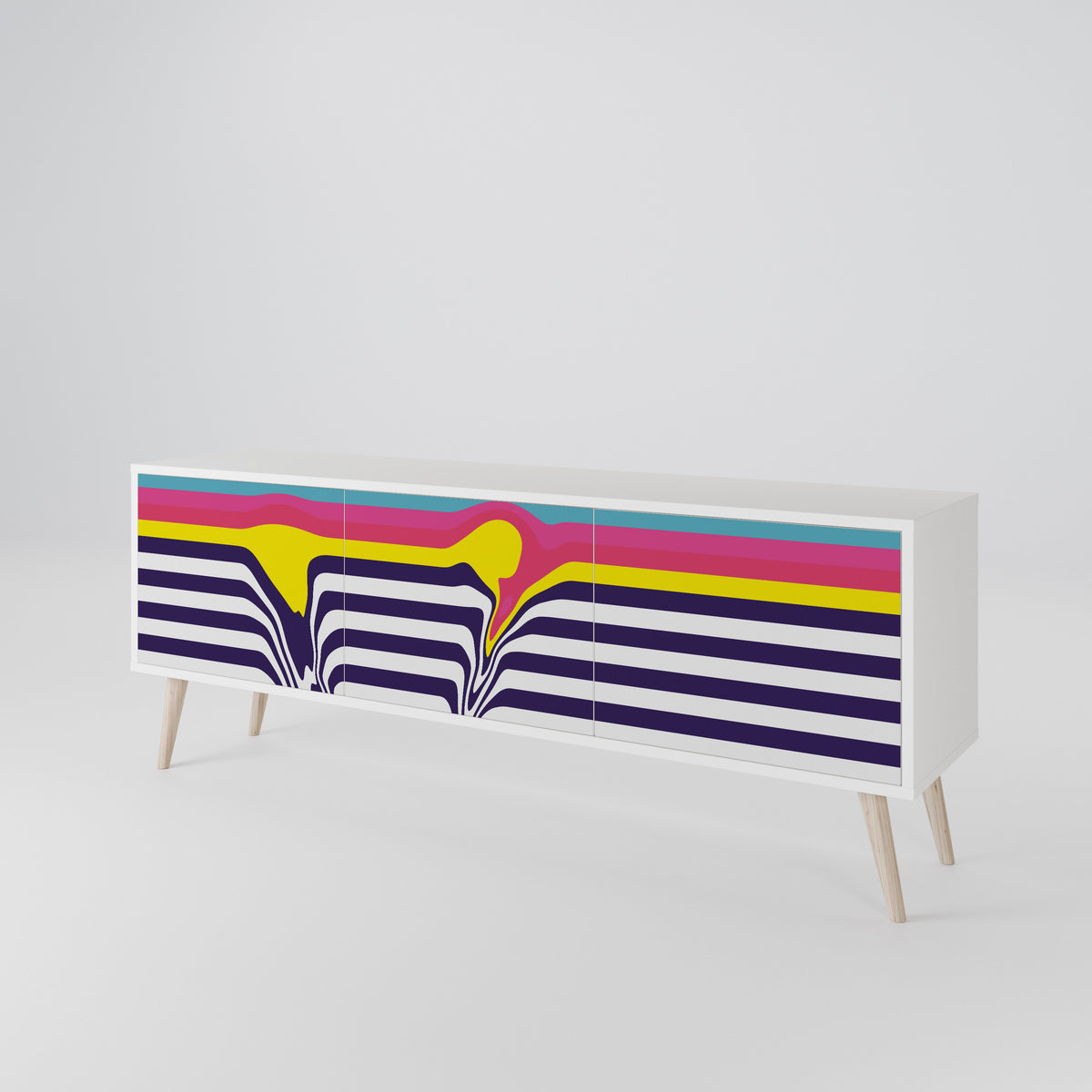 COLORFUL DIVERSION 3-türiges TV-Lowboard
