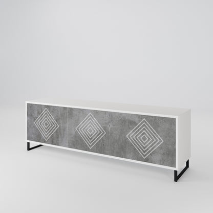 POLYGONAL ARTISTRY 3-Door TV Cabinet