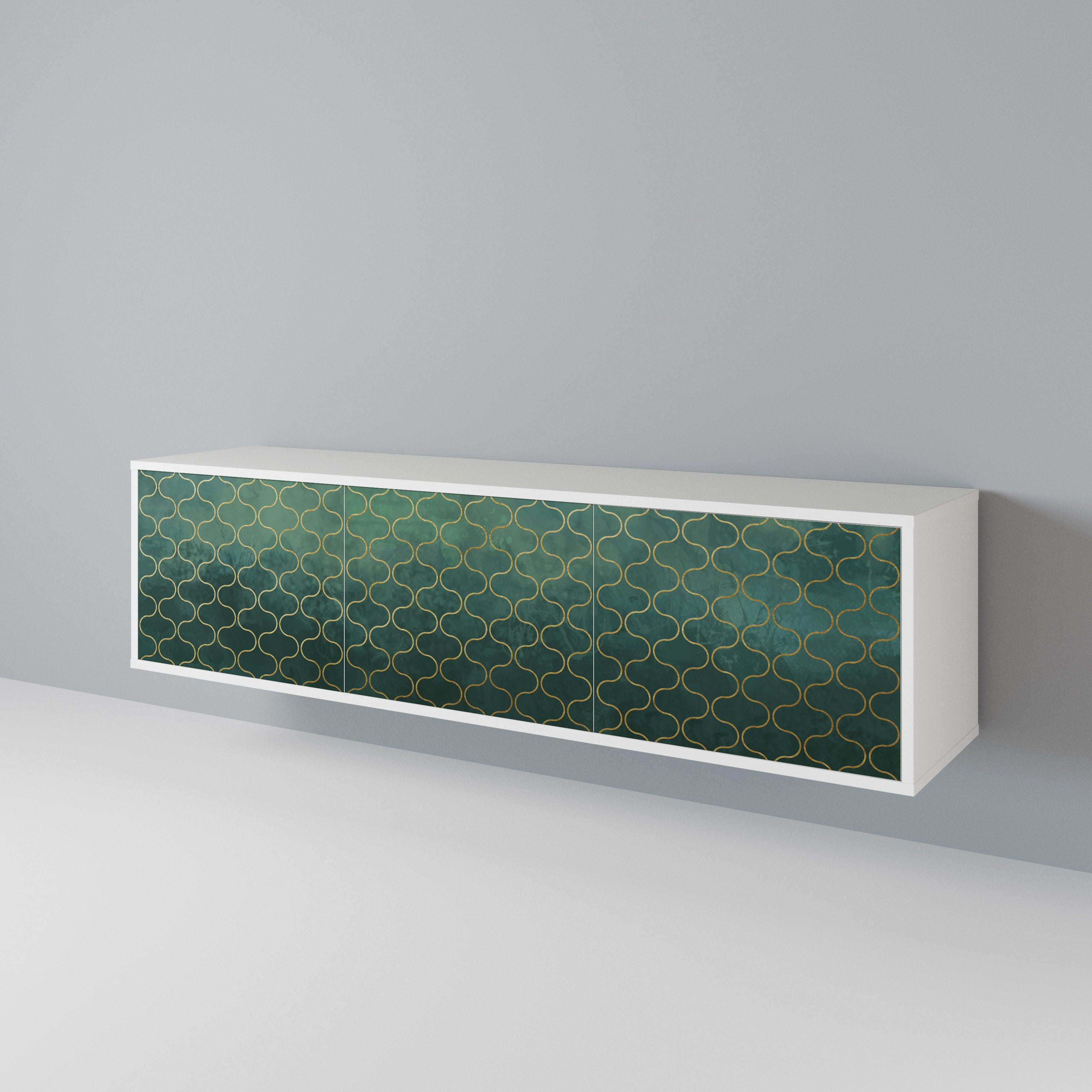 TESSELATED GREENERY 3-Door TV Cabinet
