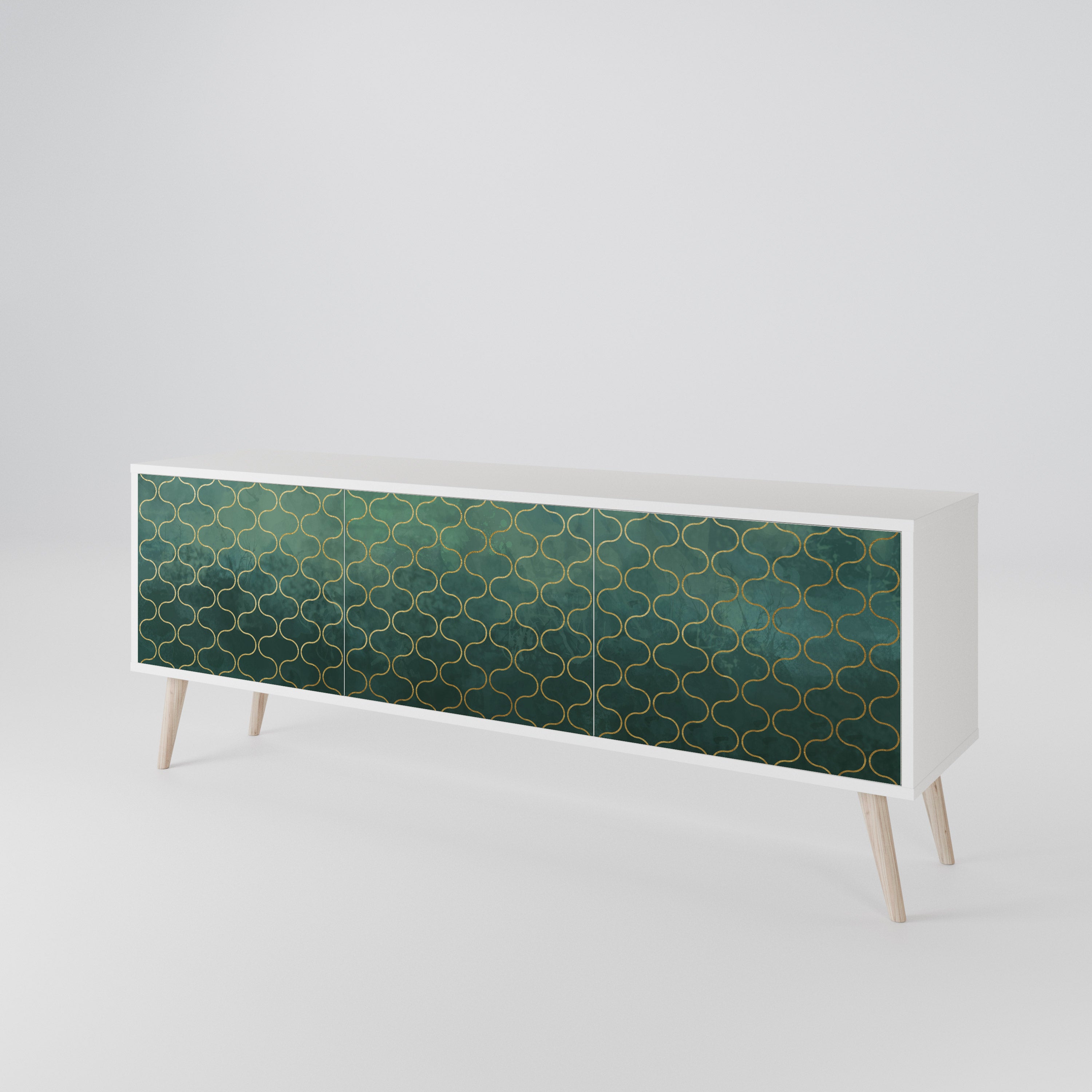 TESSELATED GREENERY 3-Door TV Cabinet