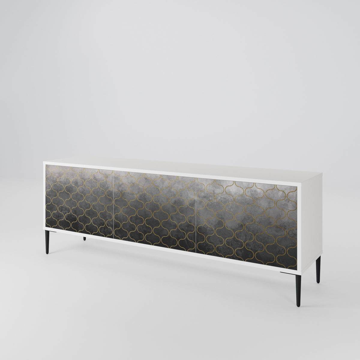 TESSELATED GRAYISH Třídveřový TV stolek