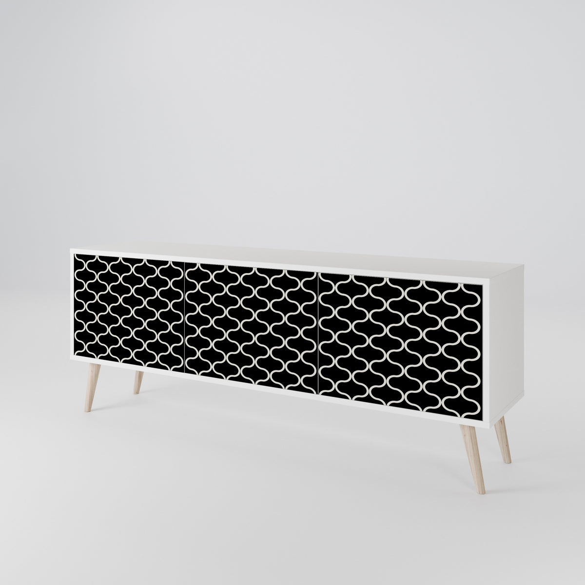 TESSELATED BLACKNESS 3-türiges TV-Lowboard