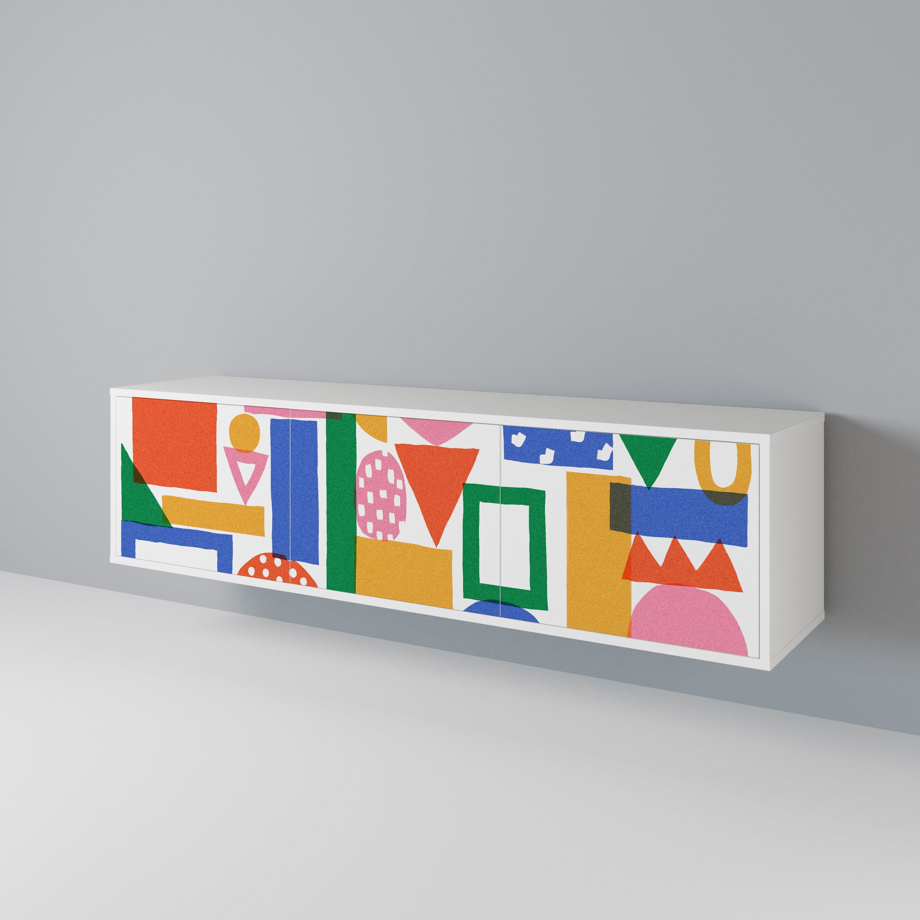 GEOMETRIC GLIMMER TV-bänk med 3 dörrar