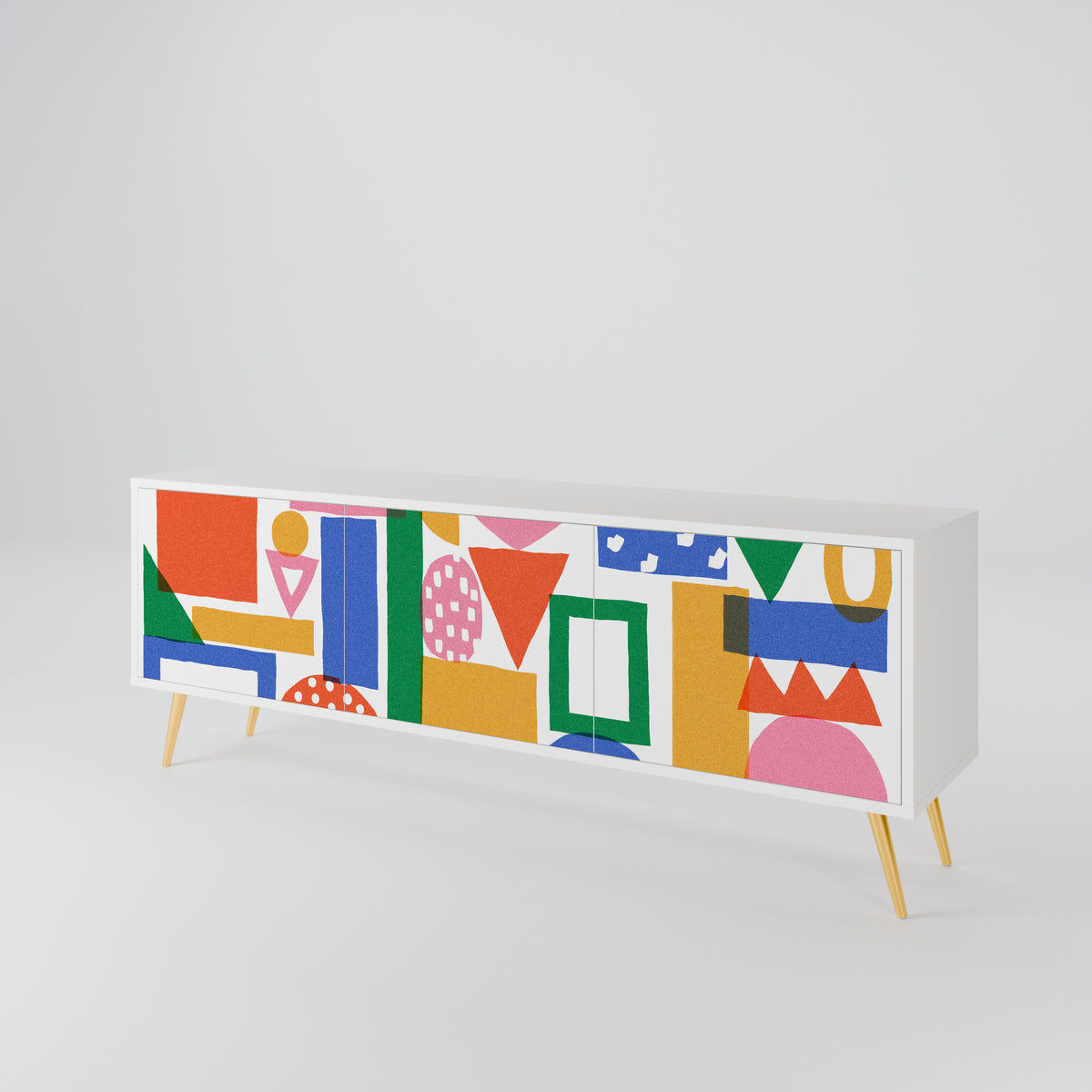GEOMETRIC GLIMMER Třídveřový TV stolek