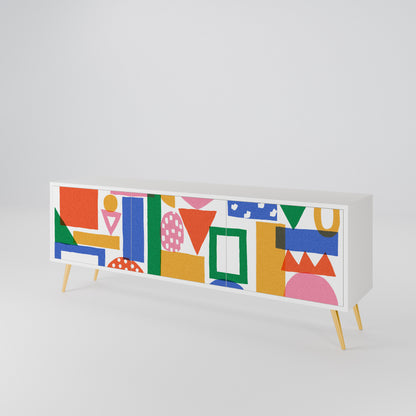 GEOMETRIC GLIMMER Móvel de TV de 3 Portas