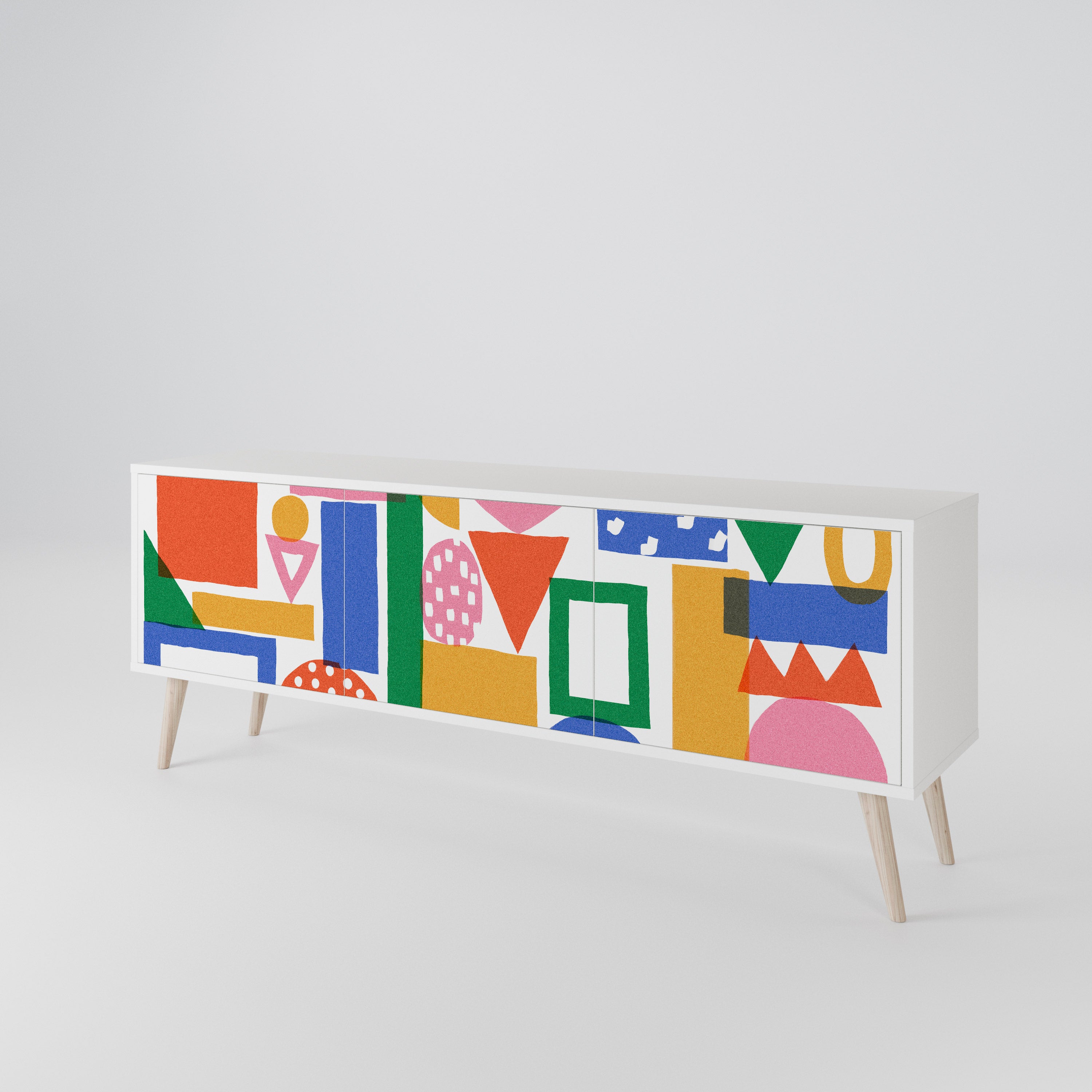 GEOMETRIC GLIMMER TV-bänk med 3 dörrar