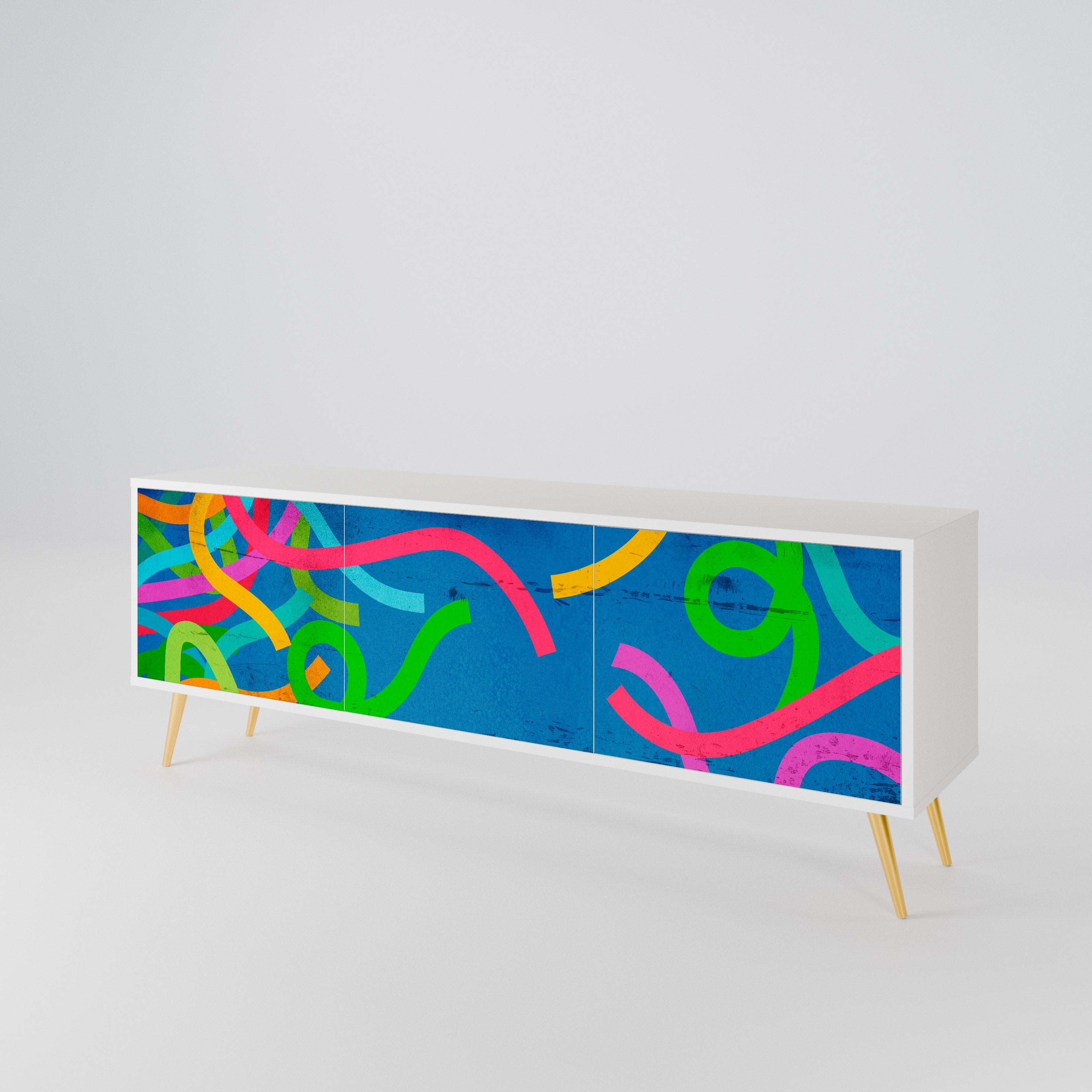 STREAMER TANGLE TV-bänk med 3 dörrar
