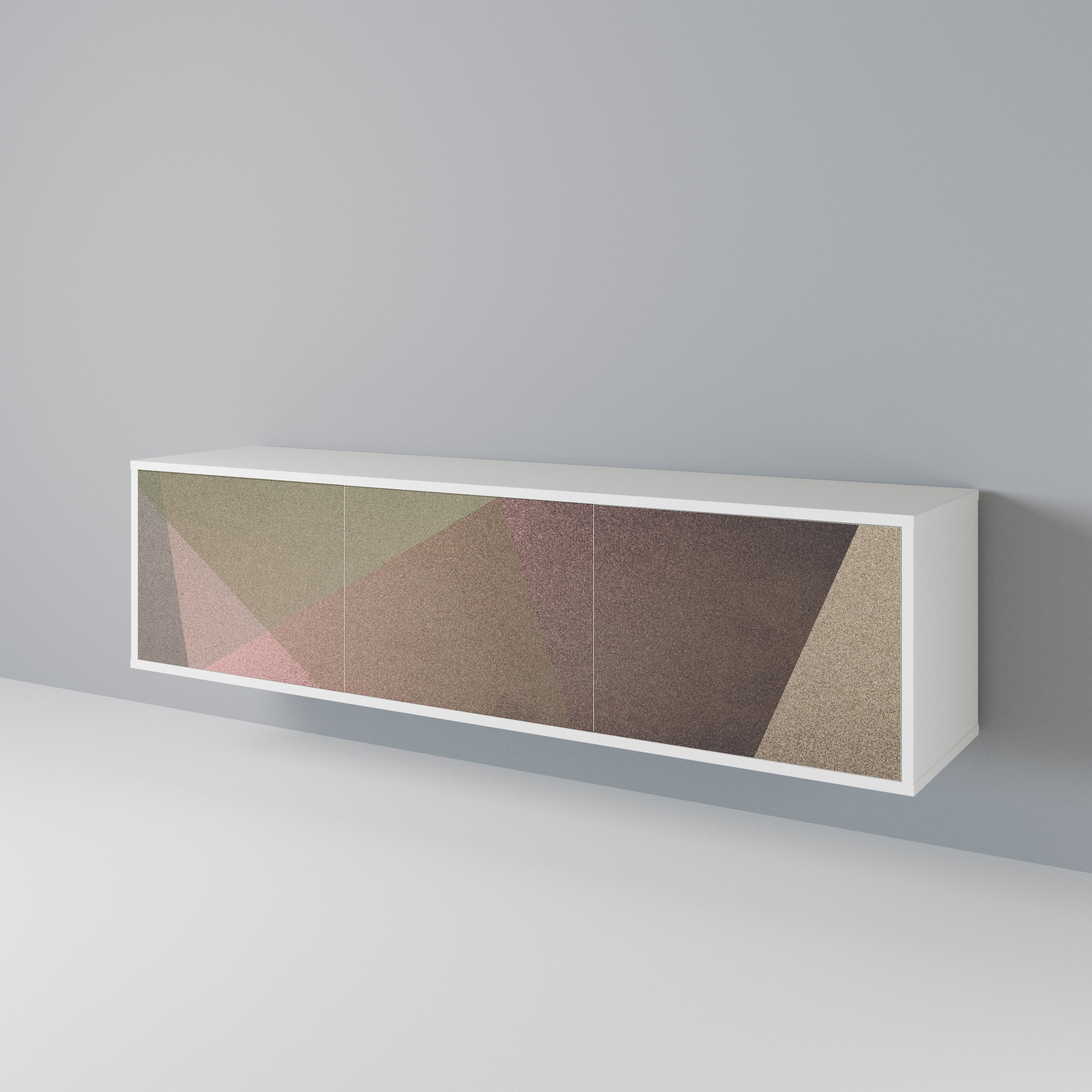 BEIGE GEOMETRY TV-bänk med 3 dörrar