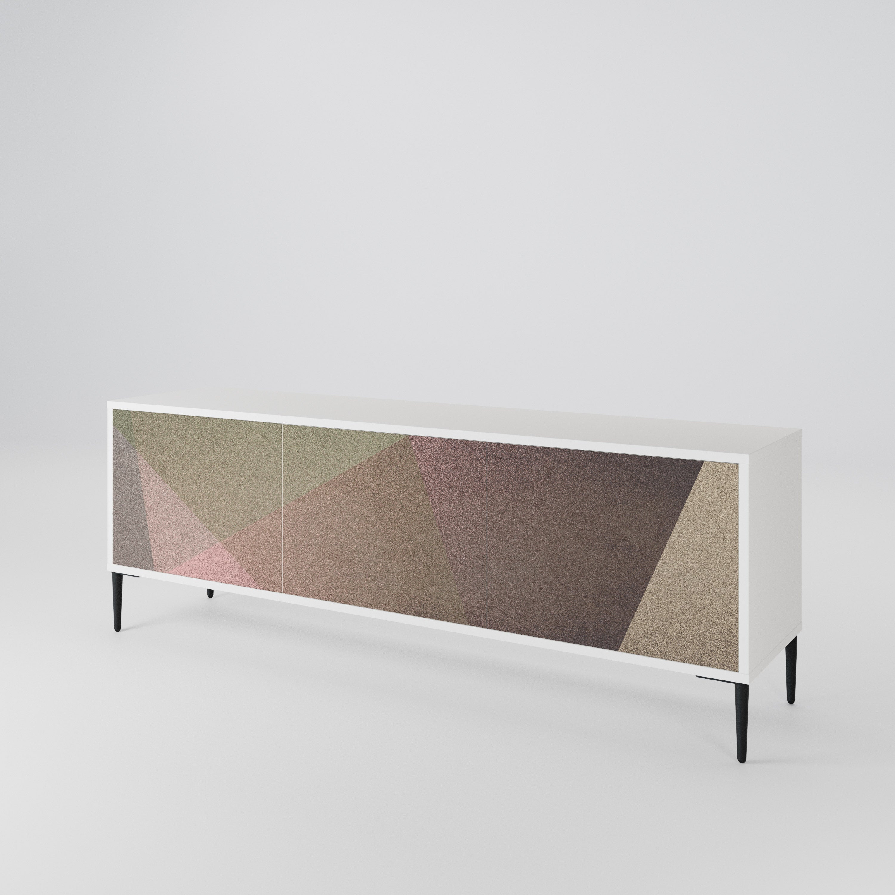 BEIGE GEOMETRY TV-bänk med 3 dörrar