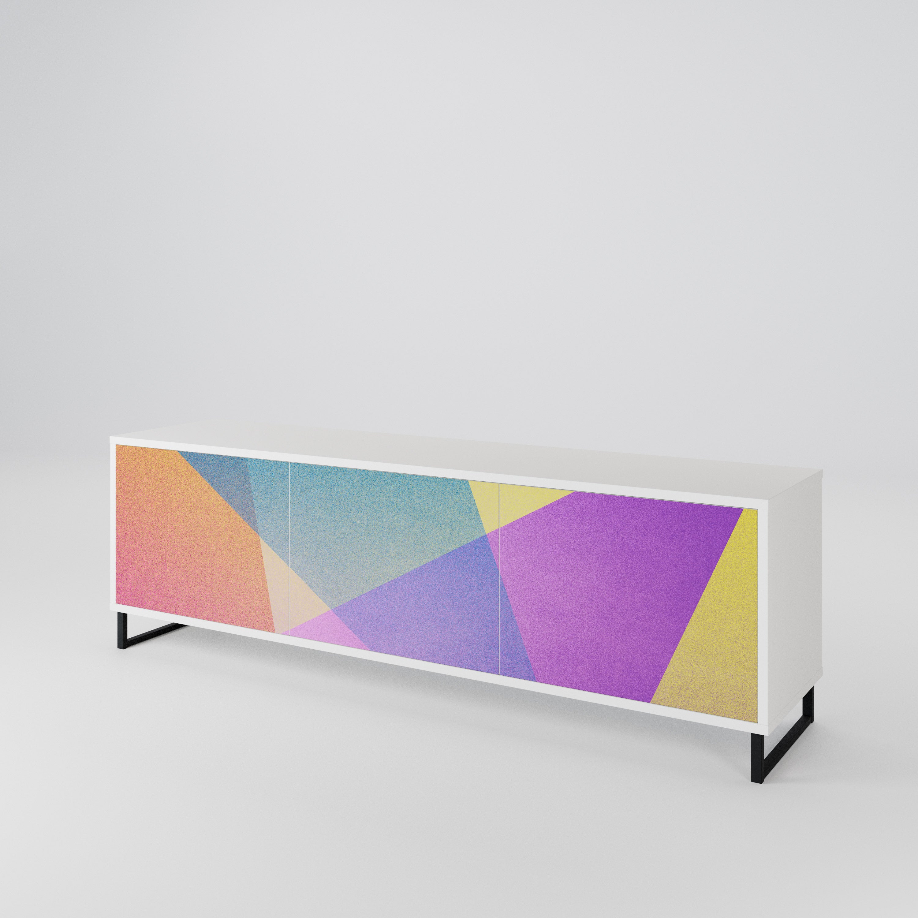 BRIGHT GEOMETRY TV-bänk med 3 dörrar