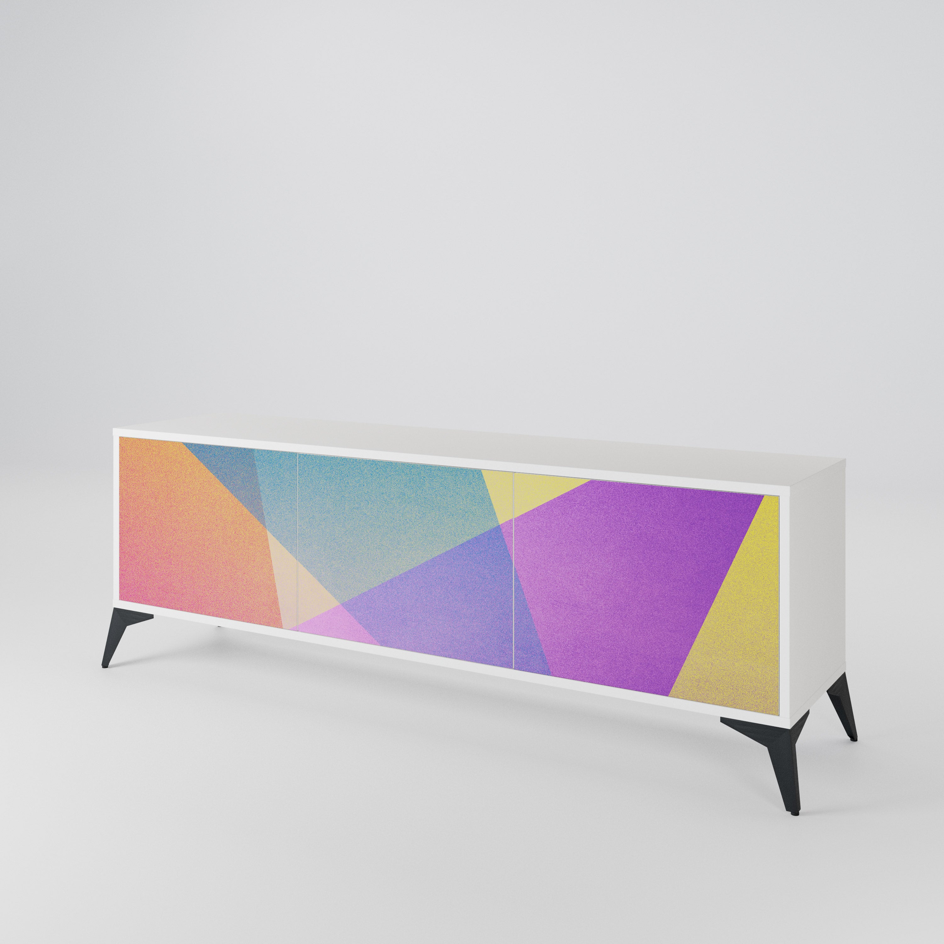 BRIGHT GEOMETRY TV-bänk med 3 dörrar